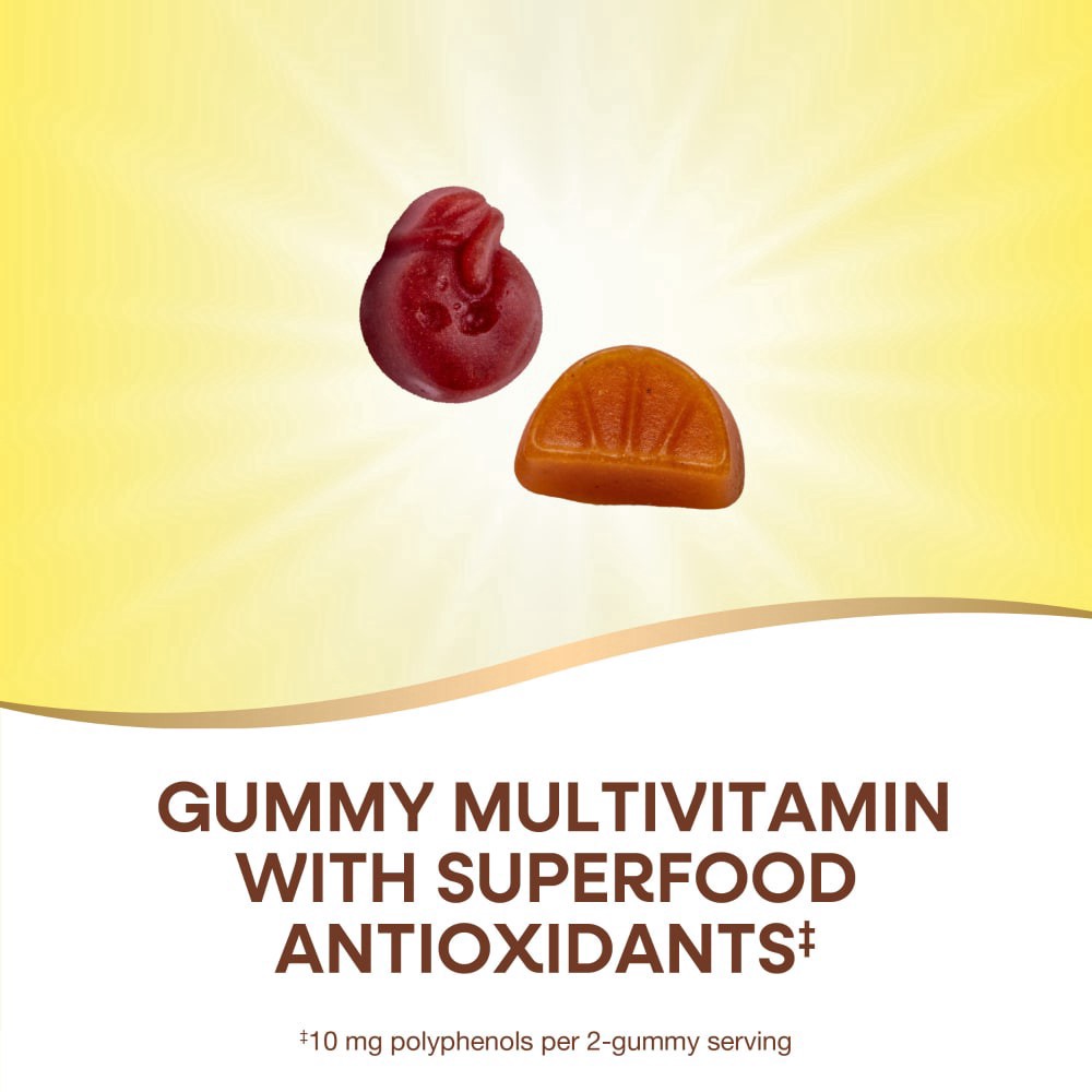 slide 5 of 5, Nature's Way Alive! Men's 50+ Multivitamin Superfood Antioxidants B Vitamins Fruit Flavored Gummies, 130 ct