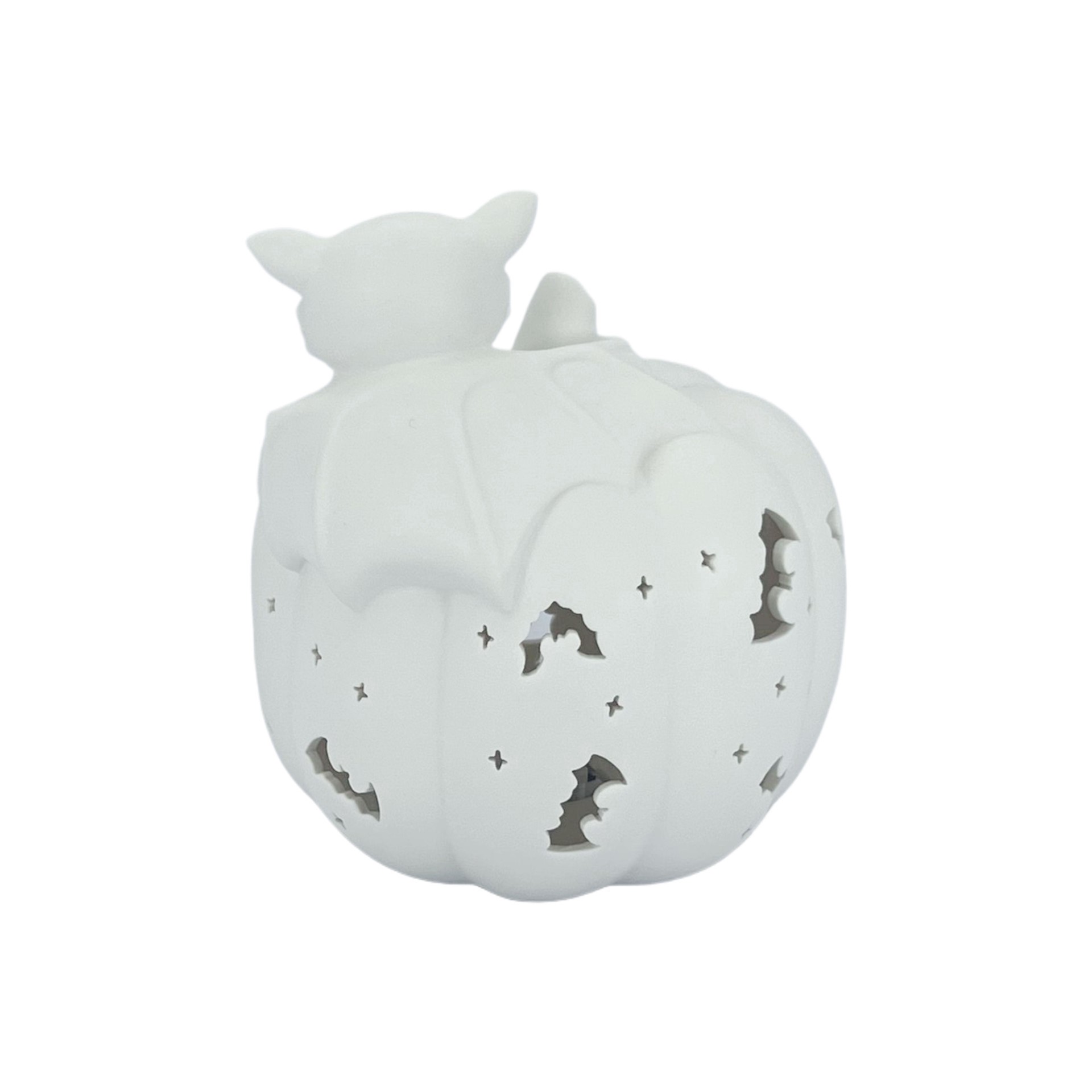 slide 7 of 8, 6.75" Diy Ceramic Led Pumpkin & Bat Decor By Make Market, 6 in x 5.5 in x 6.8 in