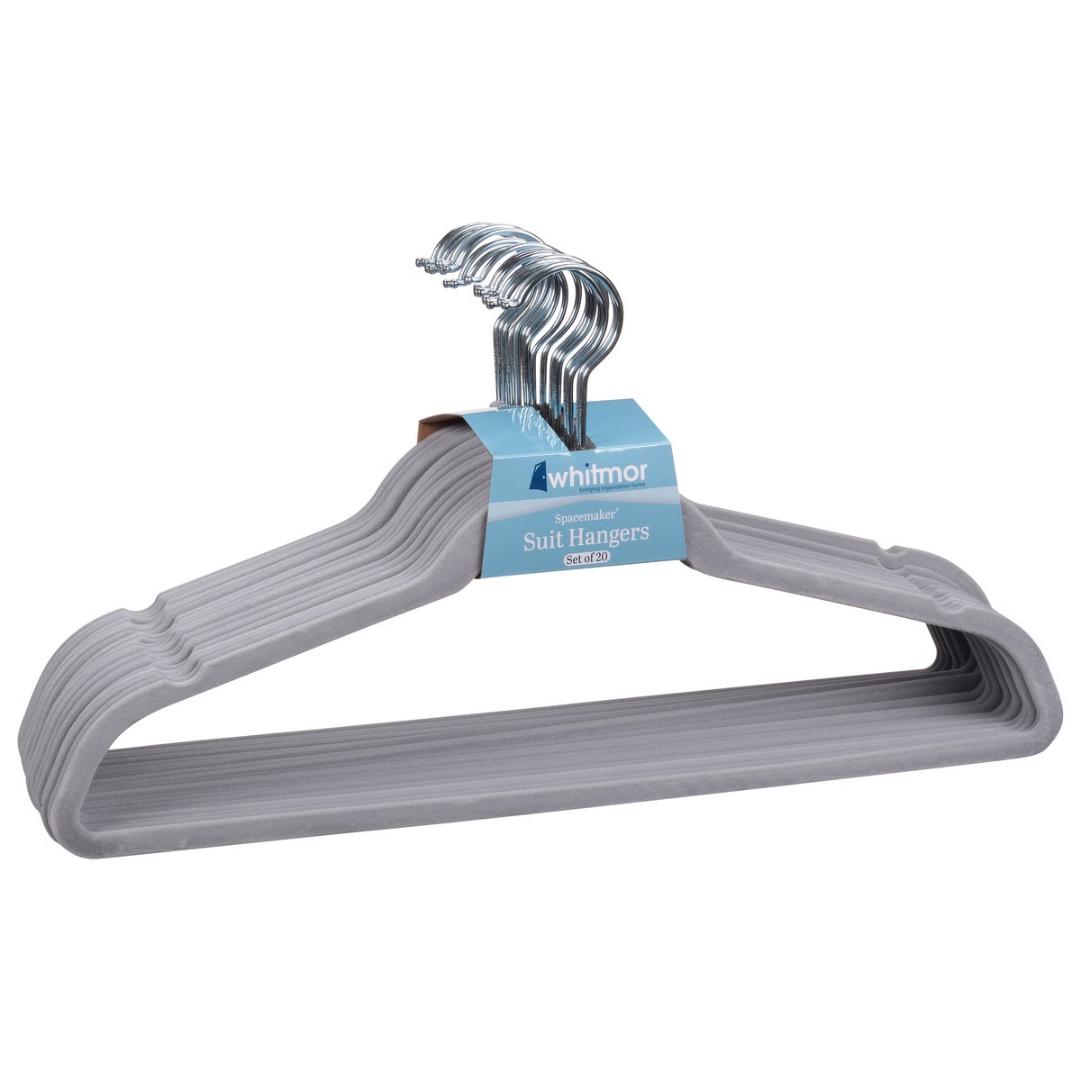 slide 7 of 9, Whitmor Spacemaker Suit Hangers S/20-Alloy, 20 ct