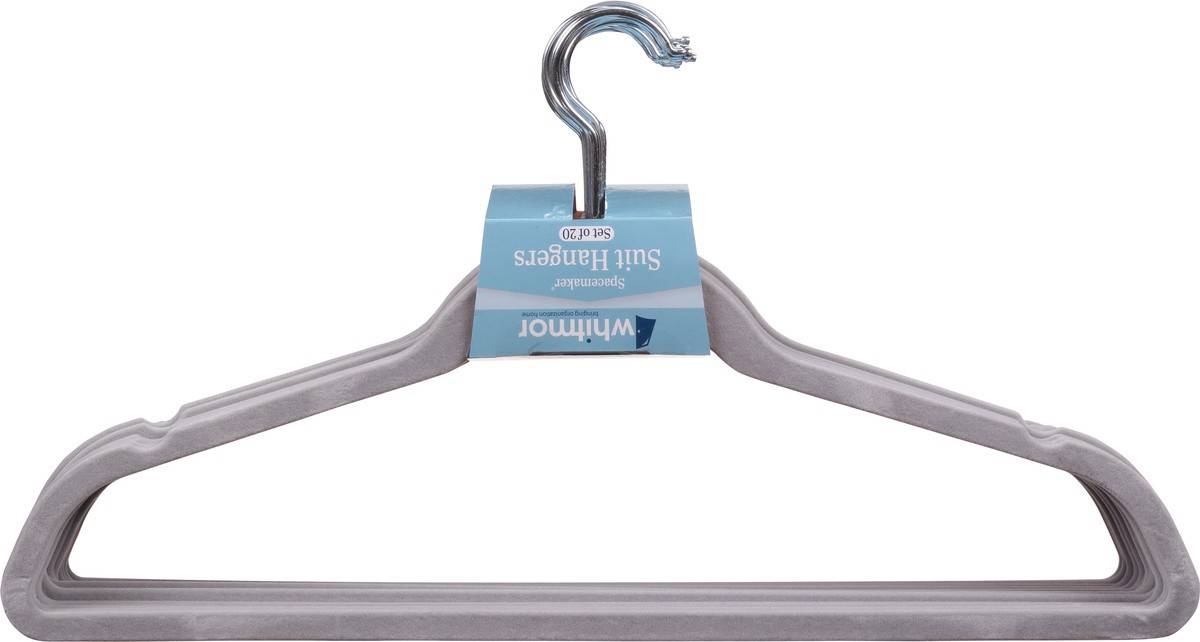 slide 2 of 9, Whitmor Spacemaker Suit Hangers S/20-Alloy, 20 ct