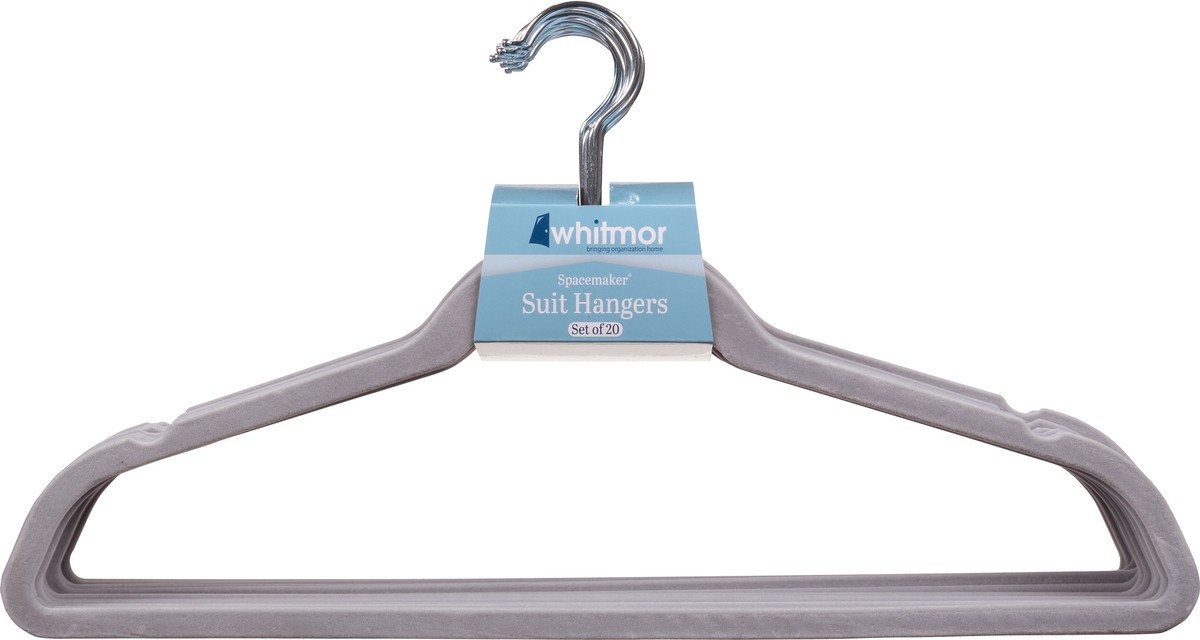 slide 6 of 9, Whitmor Spacemaker Suit Hangers S/20-Alloy, 20 ct