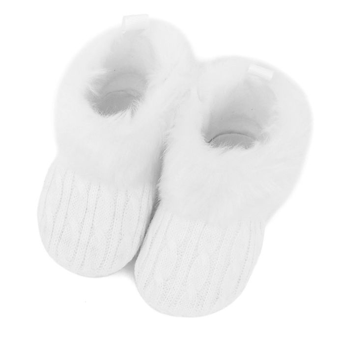 slide 2 of 2, Stepping Stones Knit Faux Fur Cuff Boots - White, 1 ct