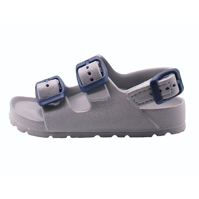 slide 3 of 5, STEPPING STONES TWO BUCKLE EVA SANDAL IN GREY., 1 ct