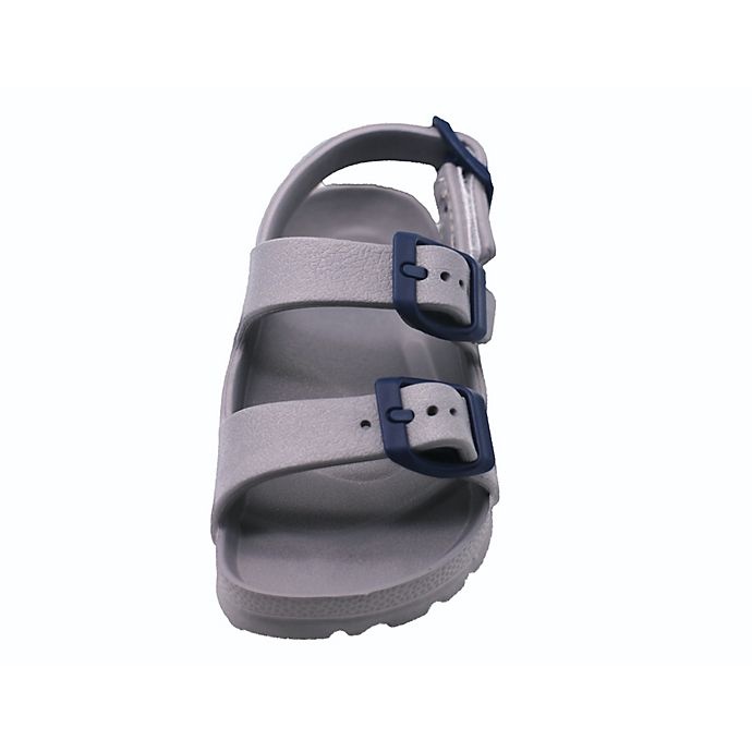 slide 4 of 5, STEPPING STONES TWO BUCKLE EVA SANDAL IN GREY., 1 ct