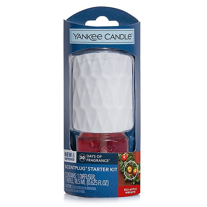 slide 1 of 3, Yankee Candle ScentPlug Diffuser with Red Apple Wreath Fragrance Refill, 1 ct