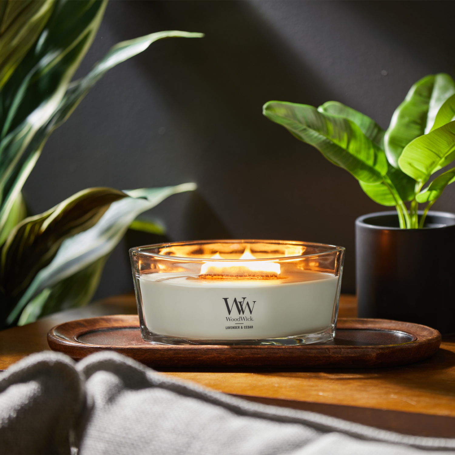 slide 4 of 4, Woodwick Ellipse Candle Lavender & Cedar, 16 oz