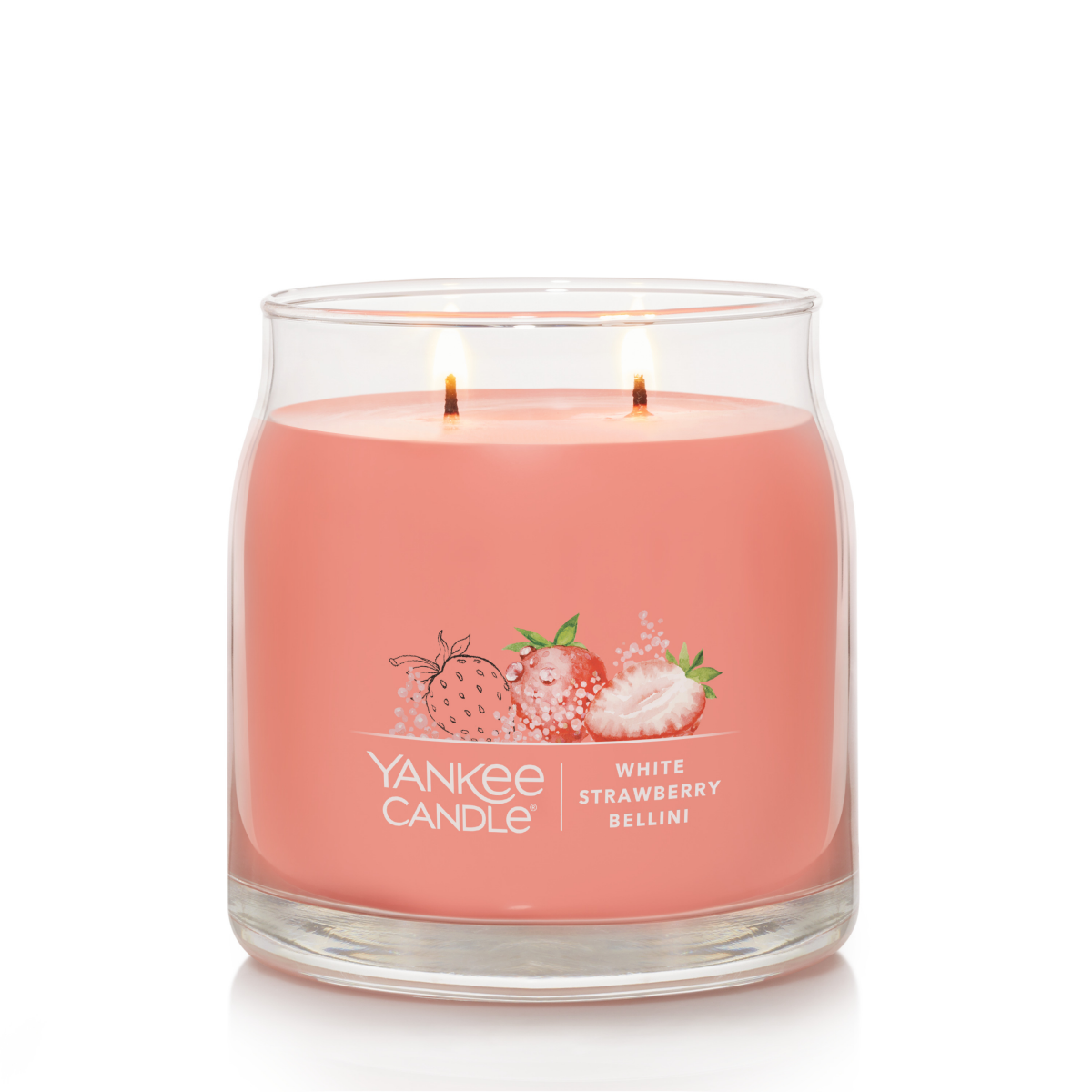 slide 2 of 3, Yankee Candle Signature Collection Medium Jar White Strawberry Bellini, 13 oz