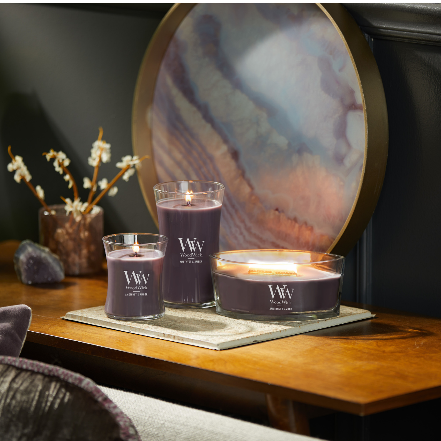 slide 4 of 4, WoodWick Amethyst & Amber Candle 1 ea, 1 ct