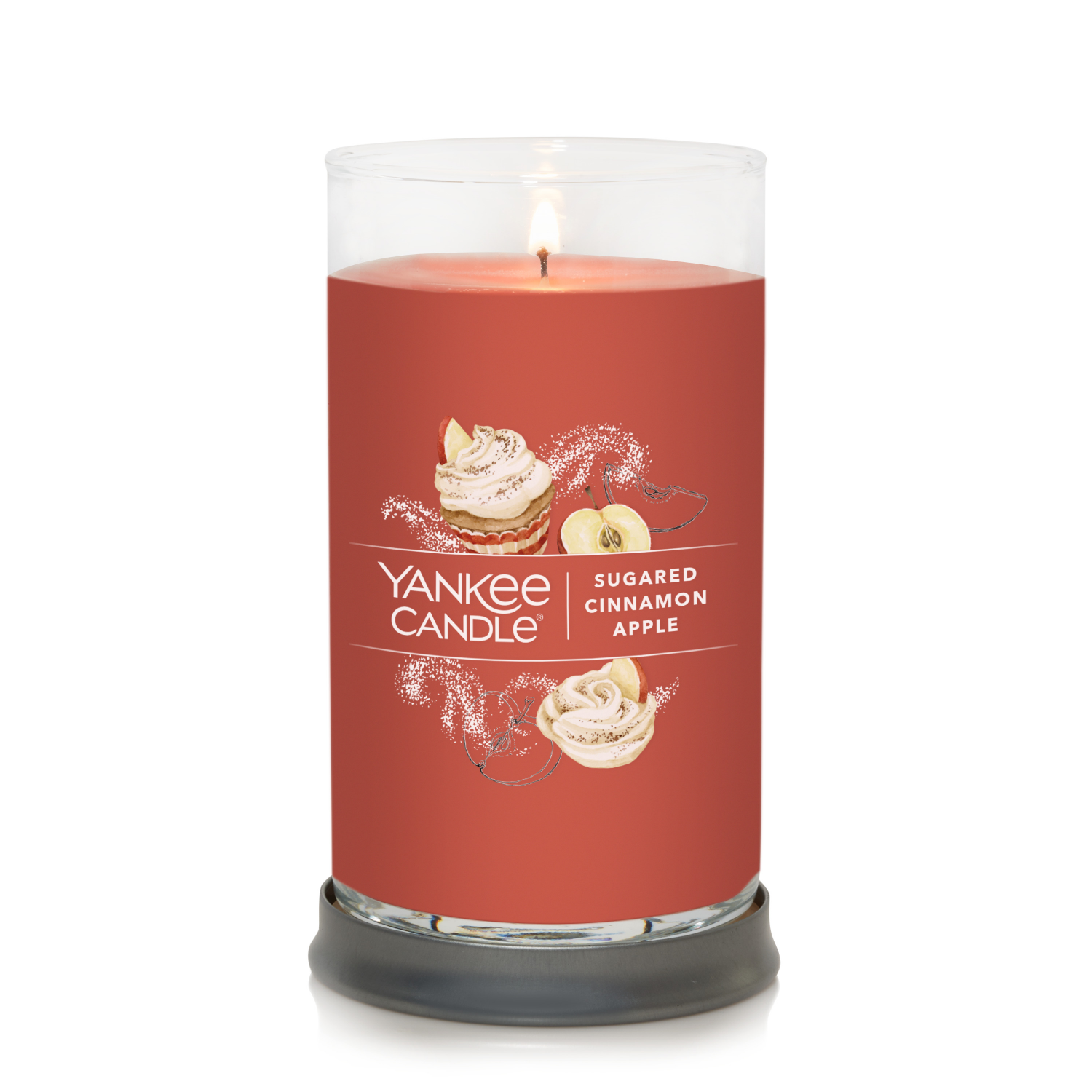 slide 2 of 5, Yankee Candle Signature Collection Medium Pillar Sugared Cinnamon Apple, 14.25 oz