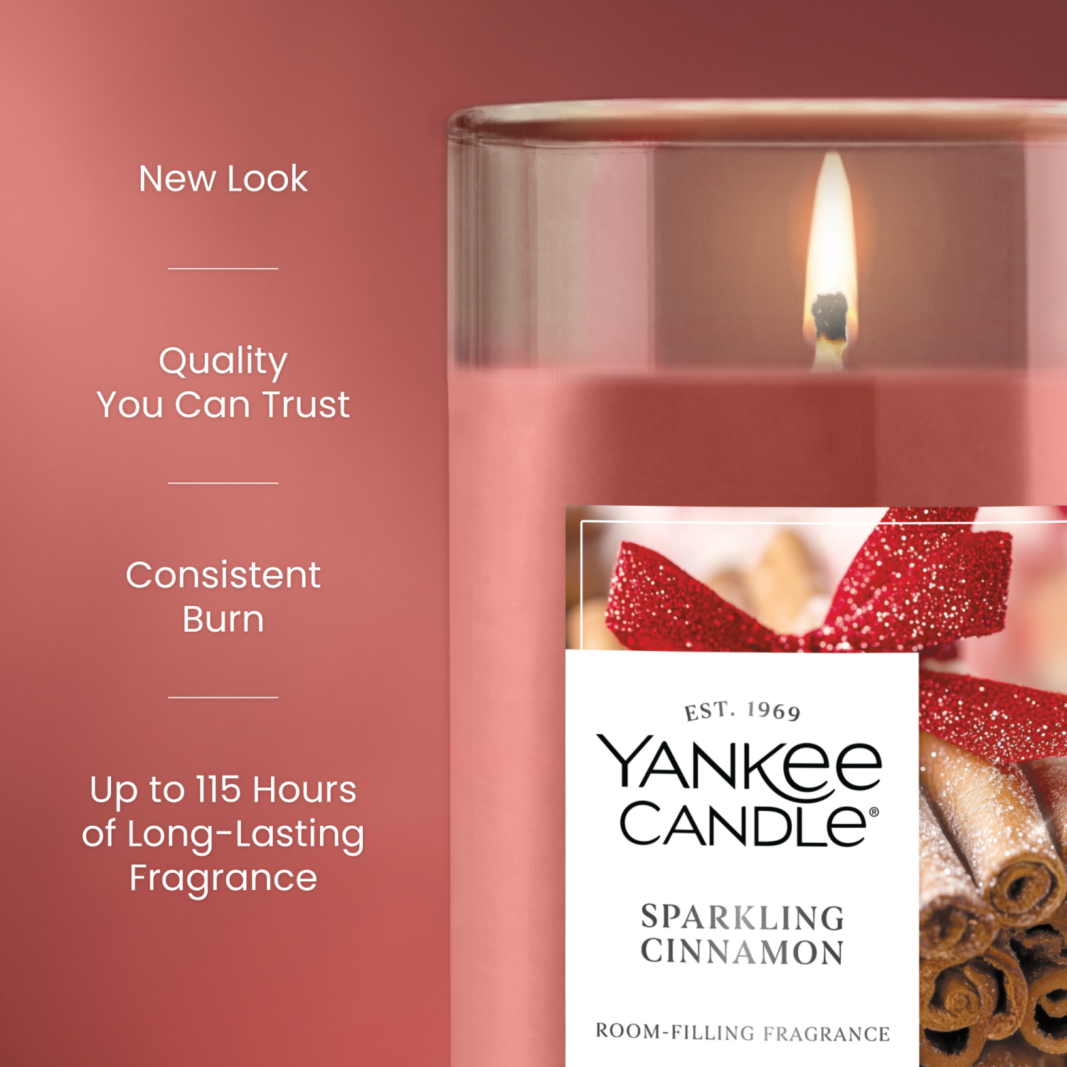 slide 5 of 5, Yankee Candle Signature Collection Medium Pillar Sparkling Cinnamon, 14.25 oz