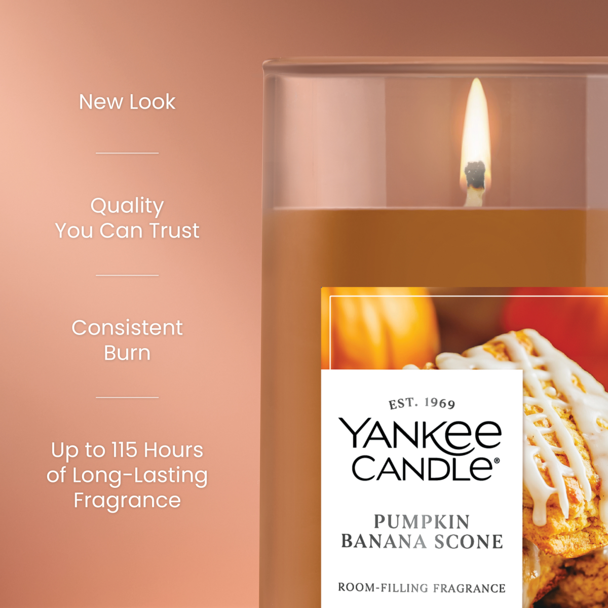 slide 4 of 5, Yankee Candle Pumpkin Banana Scone Pillar Candle, 1 ct