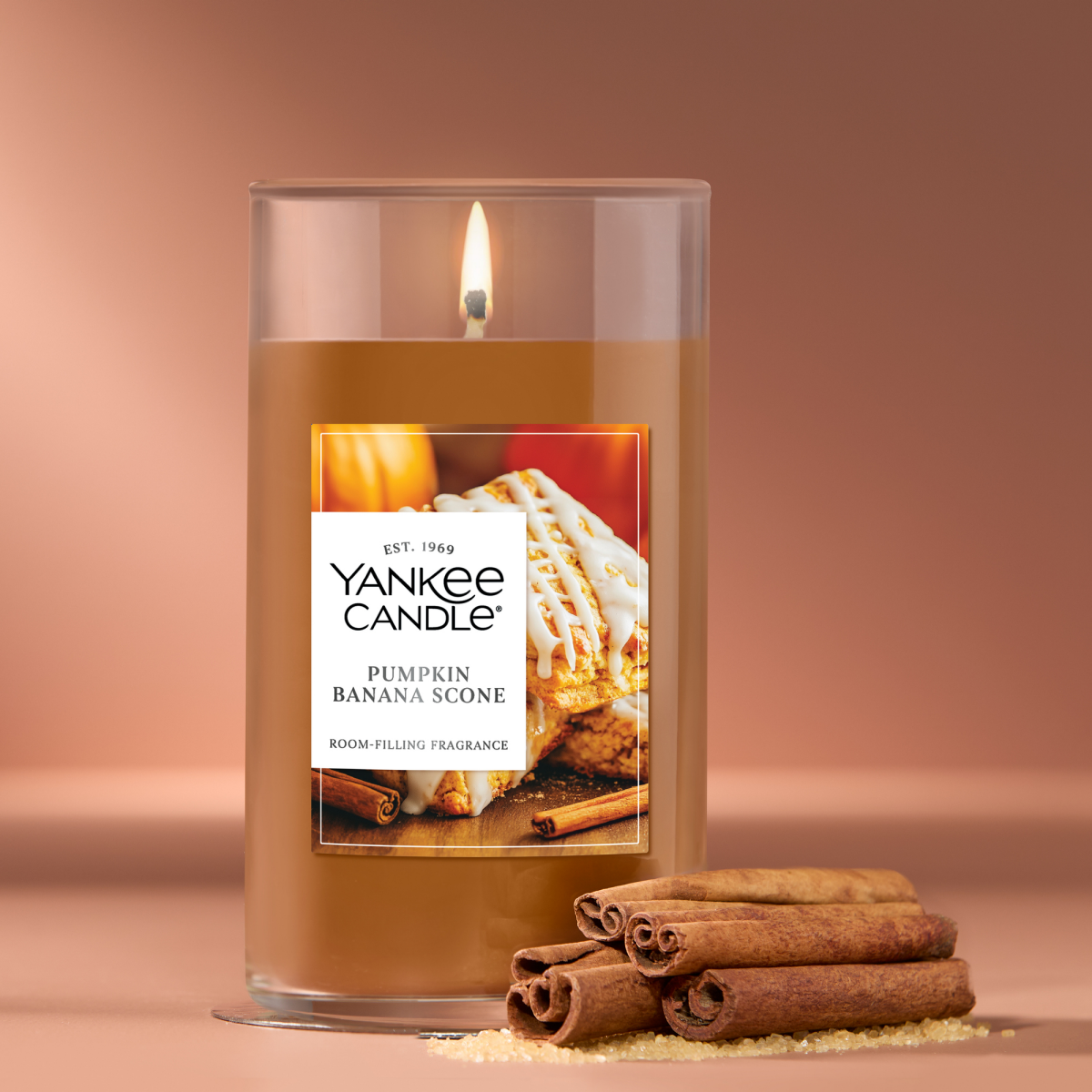 slide 3 of 5, Yankee Candle Pumpkin Banana Scone Pillar Candle, 1 ct