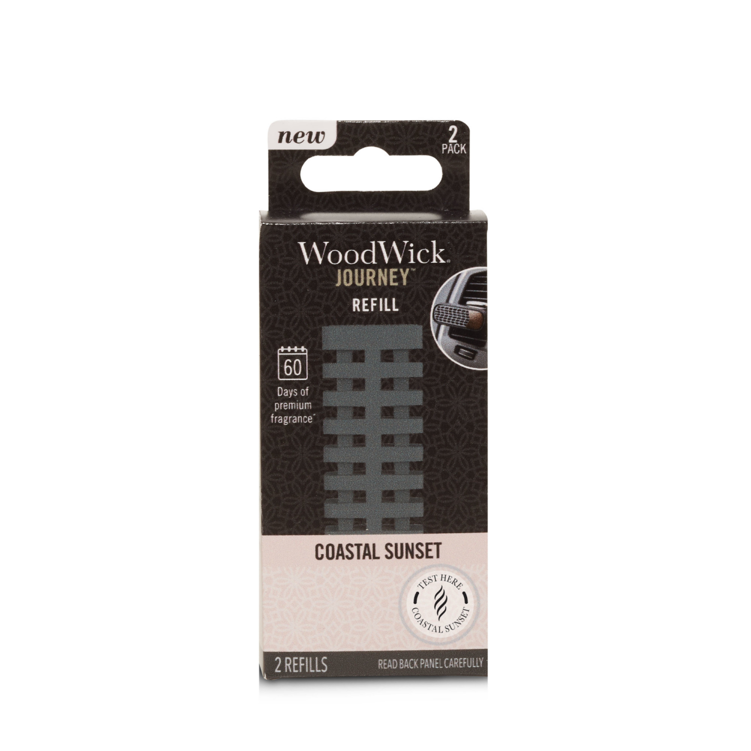 slide 1 of 3, Woodwick Journey Vent Fragrance Refill, Coastal Sunset 2 Ct., 2 ct