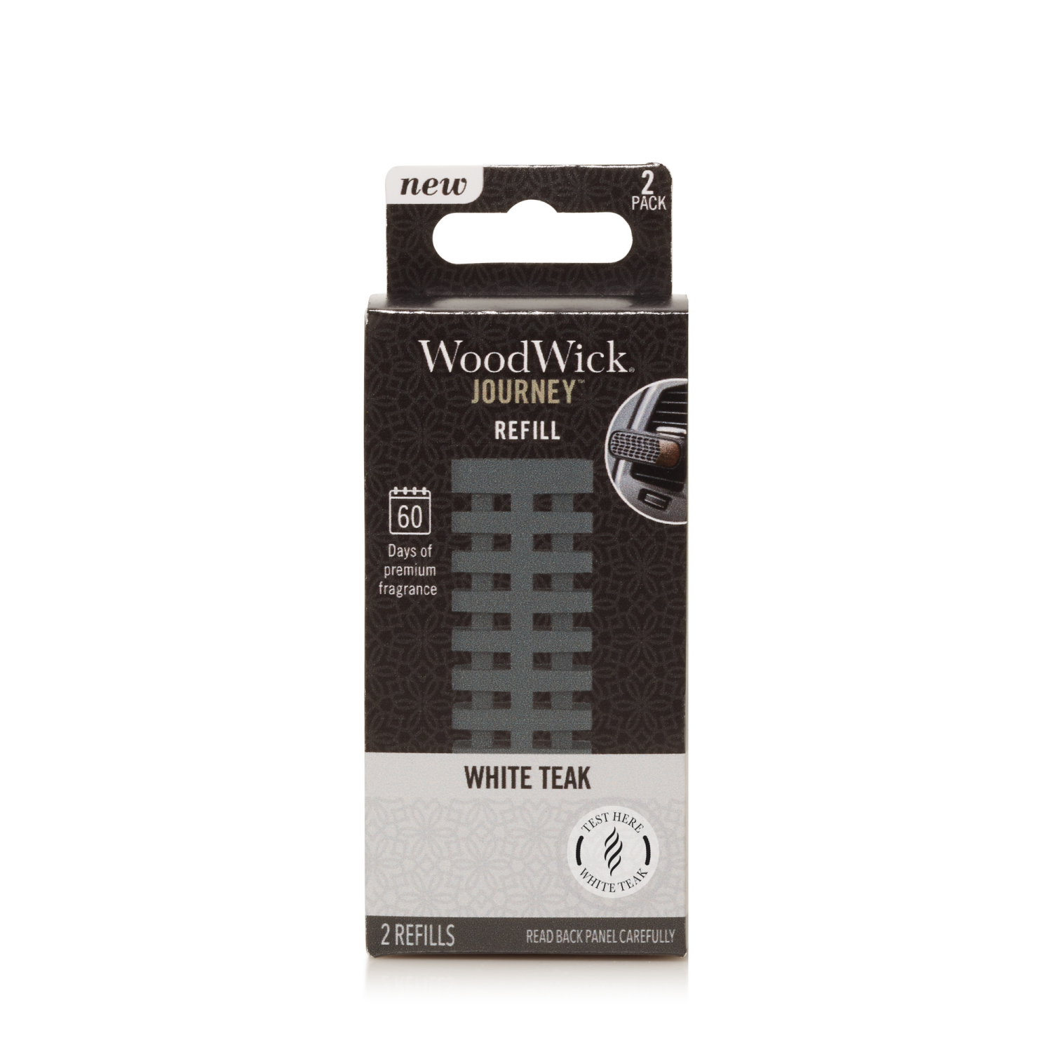 slide 1 of 2, Woodwick Journey Vent Fragrance Refill, White Teak, 2 ct