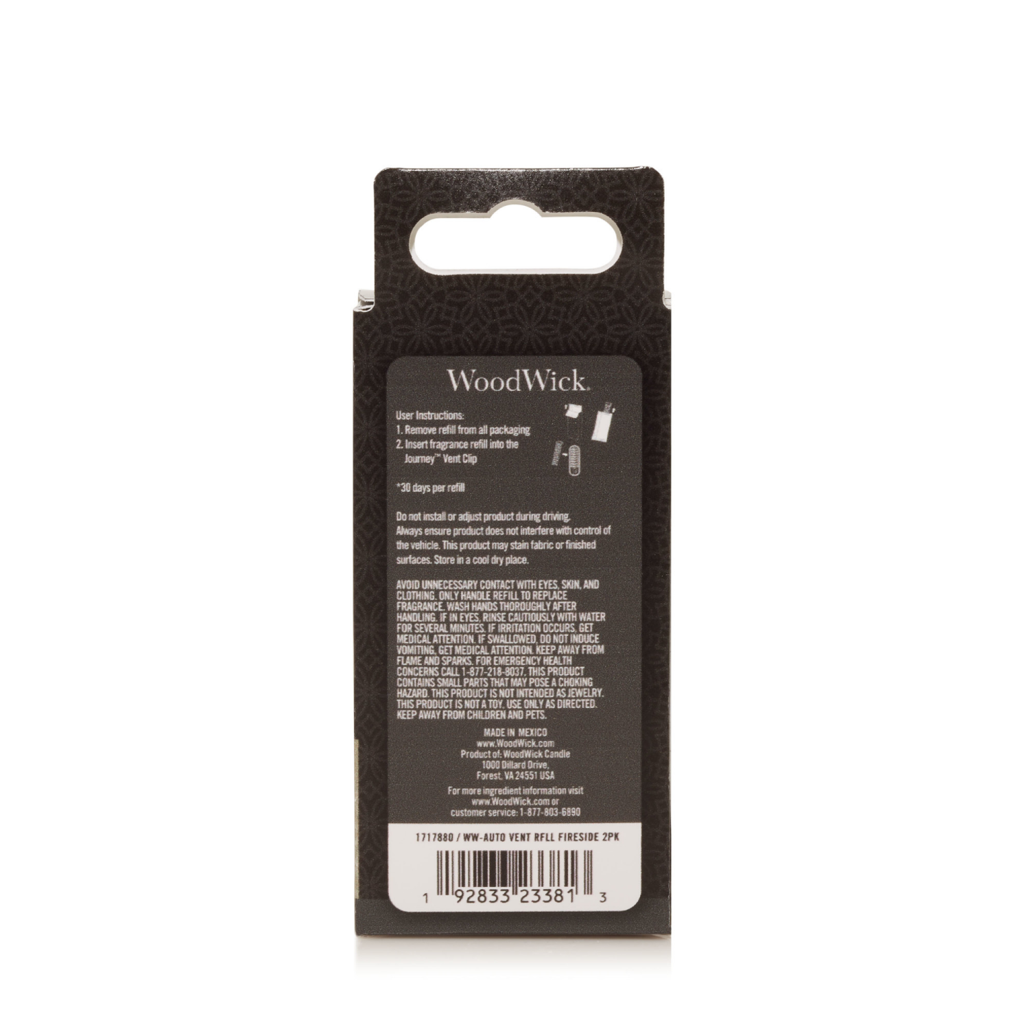 slide 2 of 3, Woodwick Journey Vent Fragrance Refill, Fireside, 2 ct