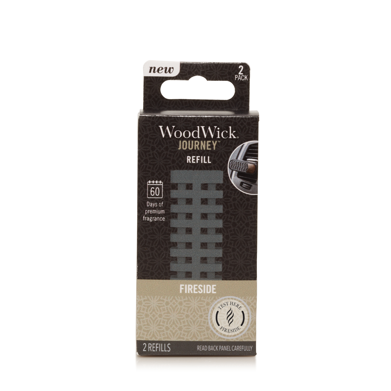 slide 1 of 3, Woodwick Journey Vent Fragrance Refill, Fireside, 2 ct