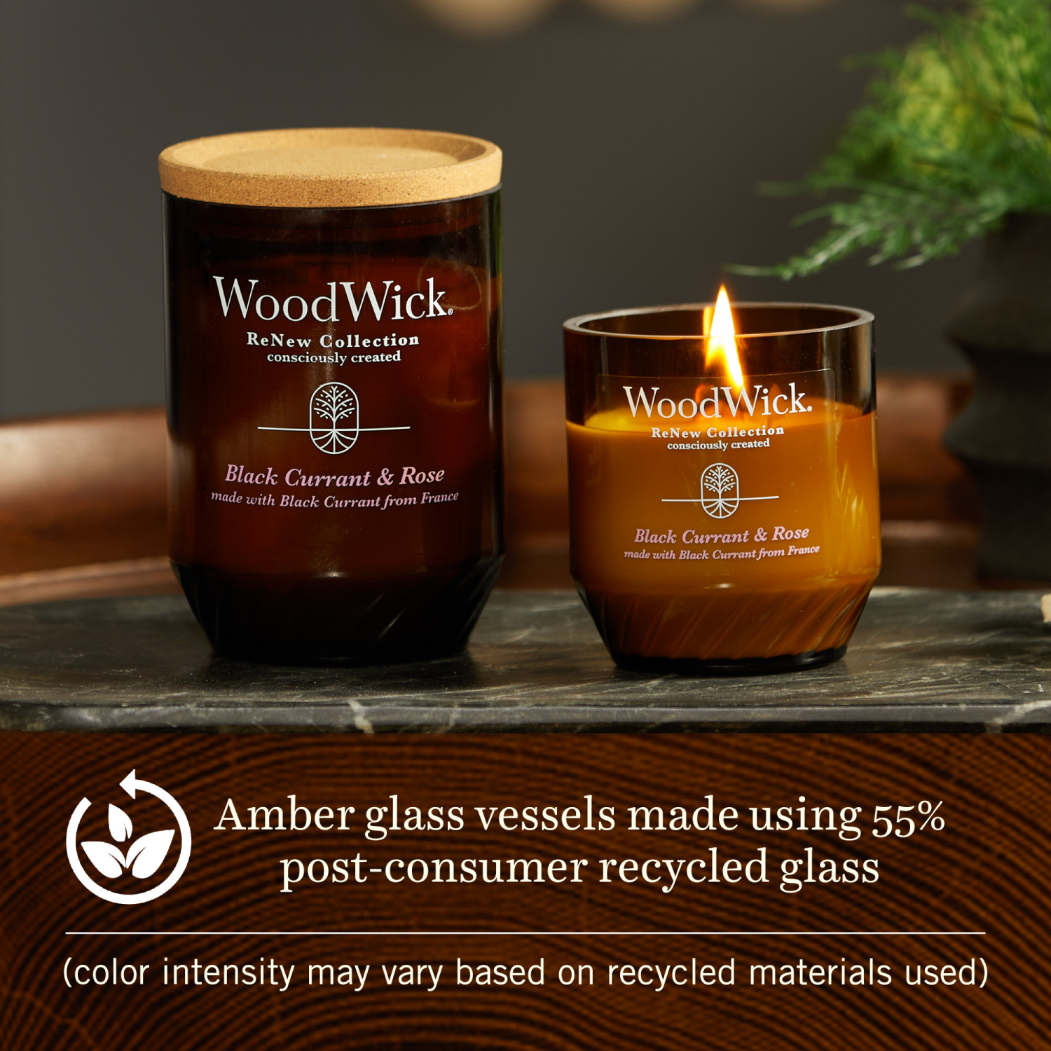 slide 3 of 5, WoodWick Black Currant & Rose Candle 1 ea, 1 ct