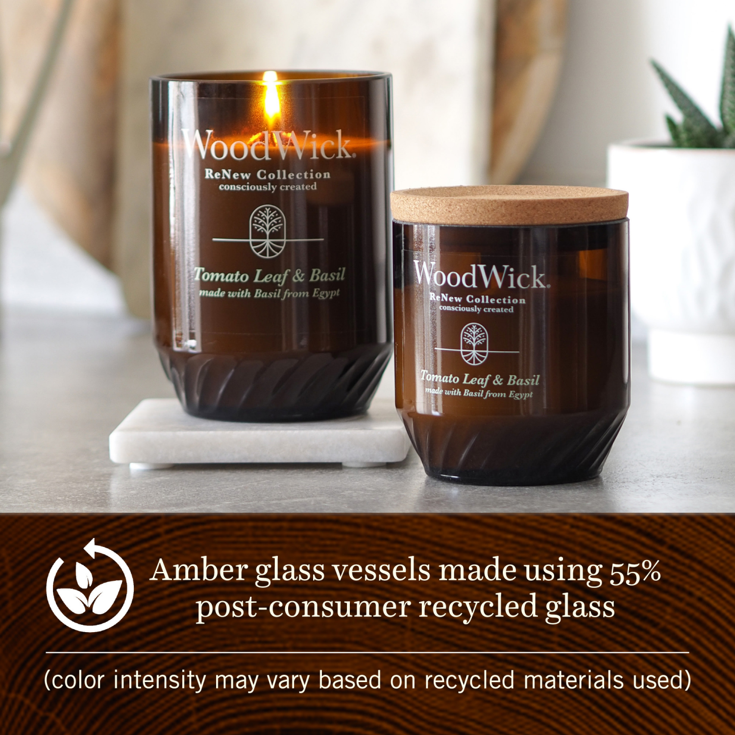 slide 3 of 5, WoodWick ReNew Collection Tomato Leaf & Basil Candle 1 ea, 1 ct