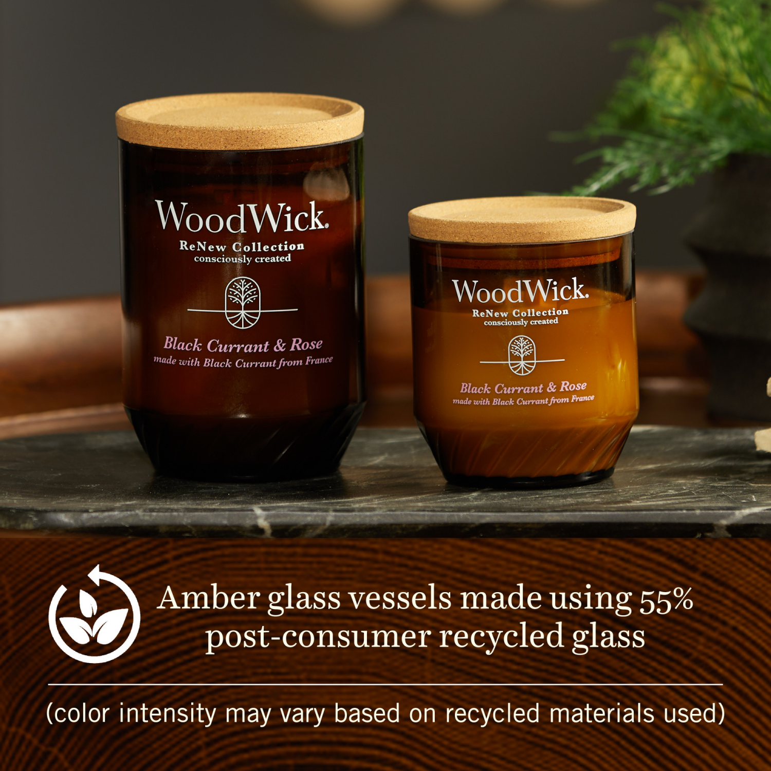 slide 3 of 4, WoodWick Black Currant & Rose Candle 1 ea, 1 ct