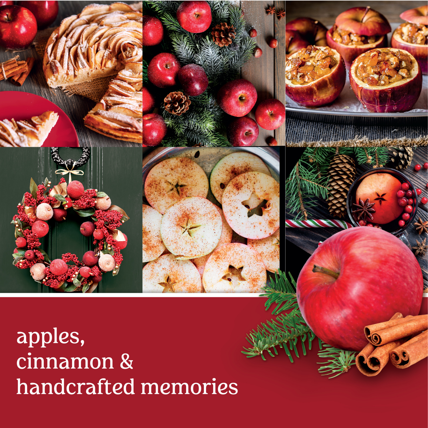 slide 4 of 4, Yankee Candle Signature Collection Medium Pillar Red Apple Wreath, 14.5 oz