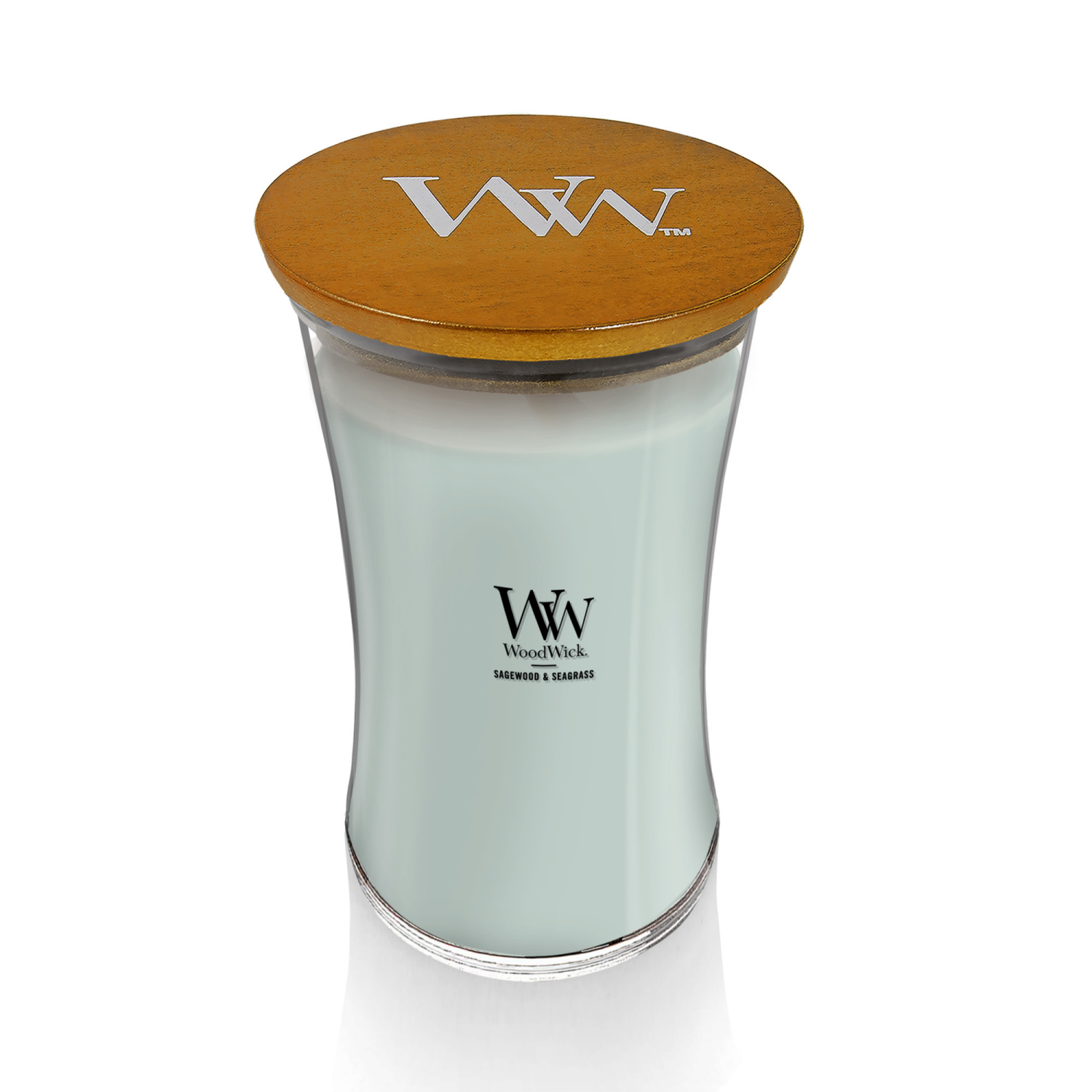 slide 2 of 4, WoodWick Sagewood & Seagrass Candle 21.5 oz, 21.5 oz