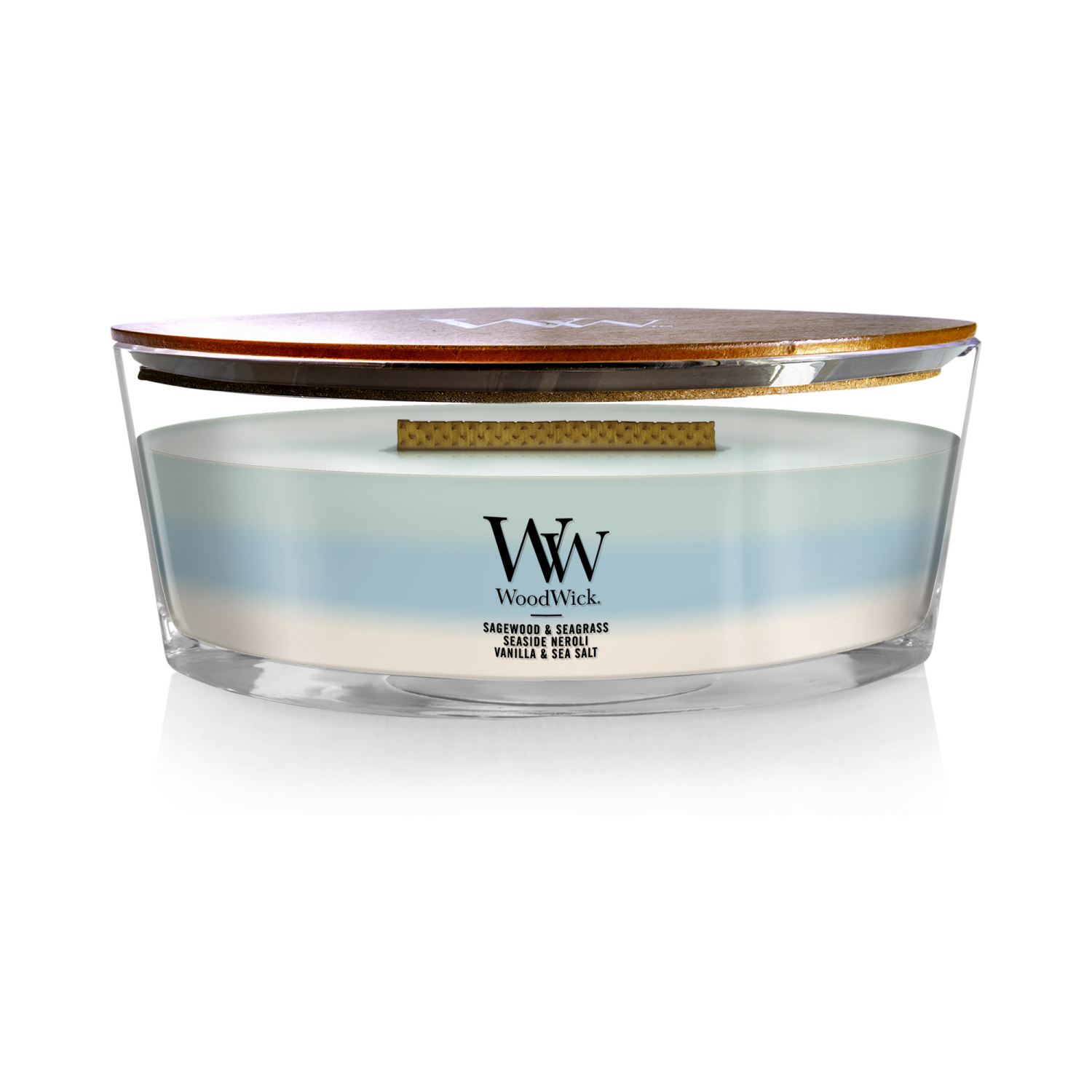 slide 1 of 4, WoodWick Ocean Trilogy Segewood & Seagrass Seaside Neroli Vanilla Sea Salt Candle 16 oz, 16 oz