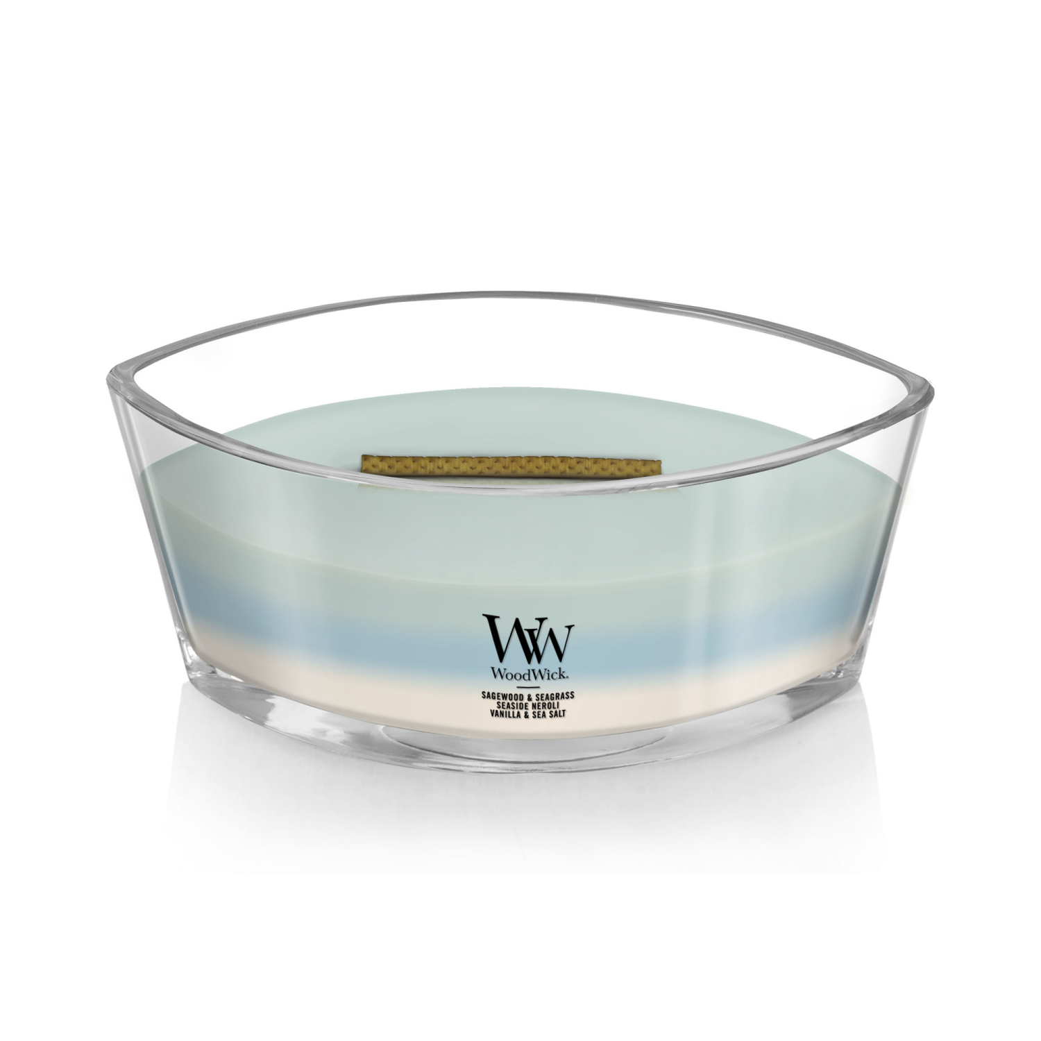 slide 3 of 4, WoodWick Ocean Trilogy Segewood & Seagrass Seaside Neroli Vanilla Sea Salt Candle 16 oz, 16 oz