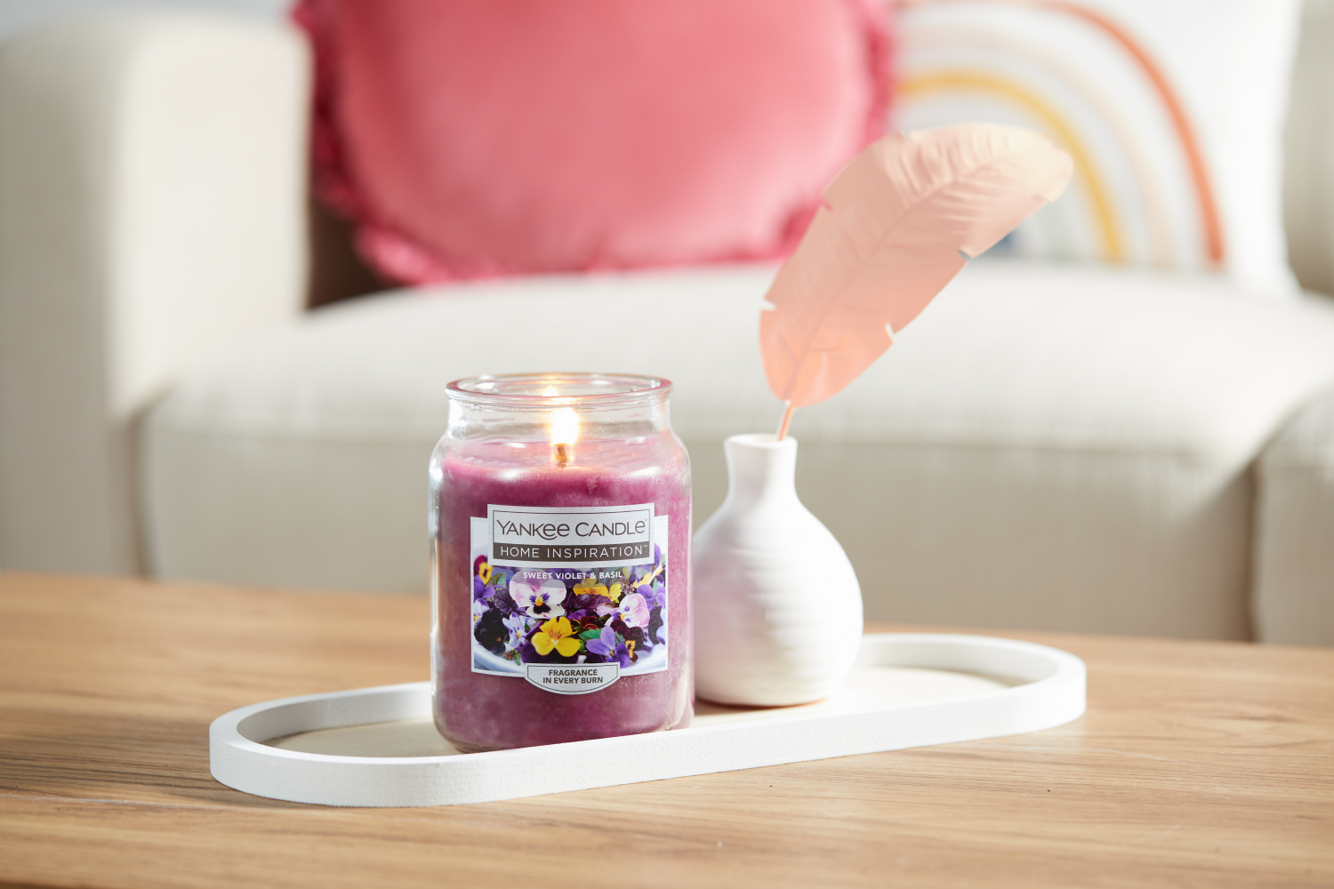 slide 3 of 3, Yankee Candle Home Inspiration Large Jar Sweet Violet & Basil, 19 oz