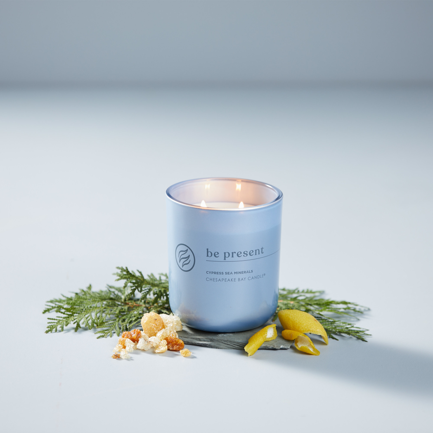 slide 5 of 7, Chesapeake Bay Candle Intentions Collection Be Present - Cypress Sea Minerals, 12 oz