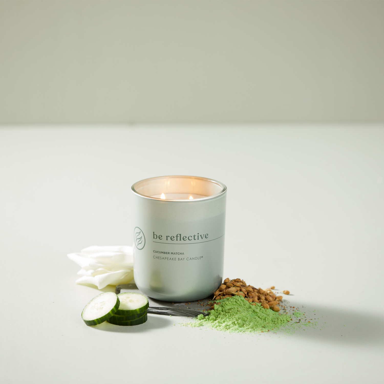 slide 5 of 7, Chesapeake Bay Candle Intentions Collection Be Reflective - Cucumber Matcha, 12 oz