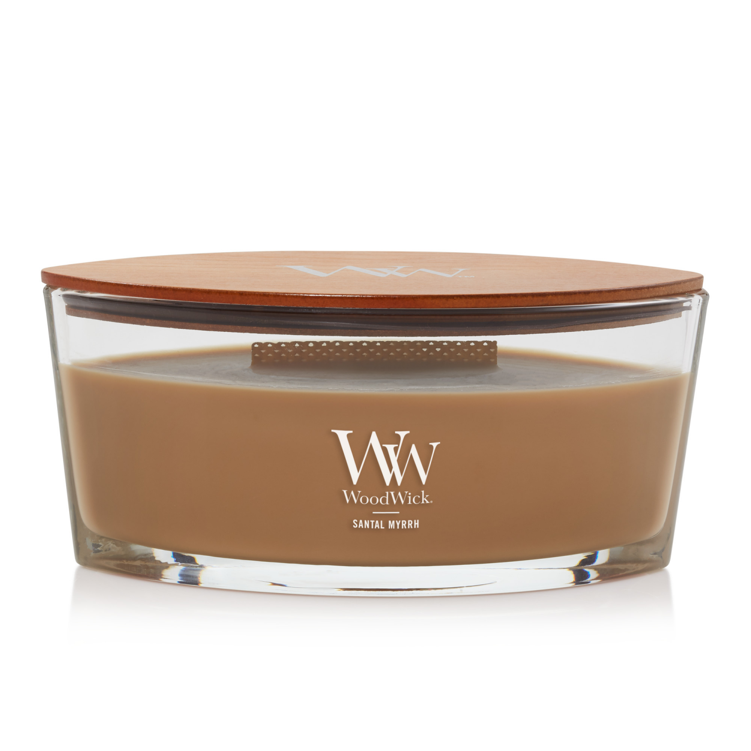 slide 1 of 4, Woodwick Ellipse Candle Santal Myrrh, 16 oz