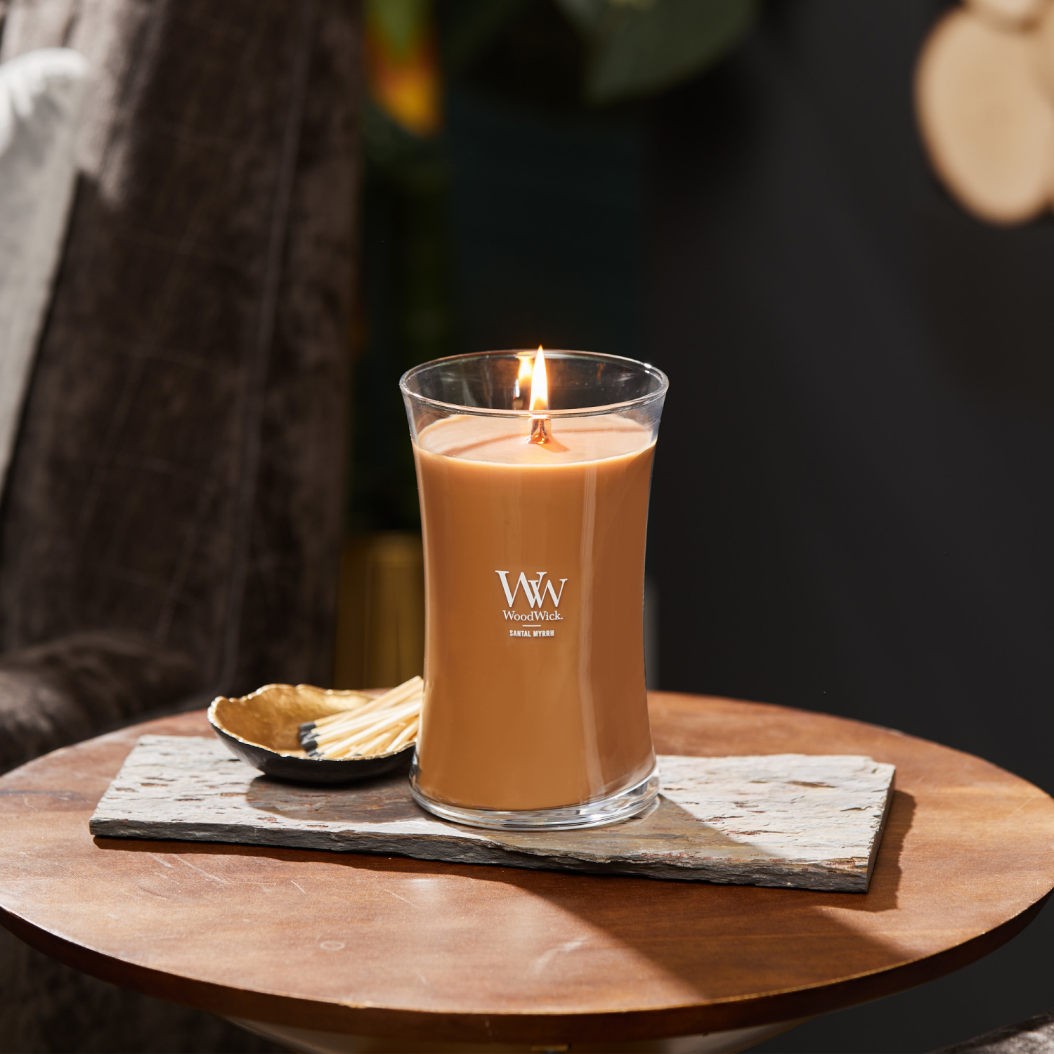 slide 4 of 4, Woodwick Large Jar Candle Santal Myrrh, 21.5 oz