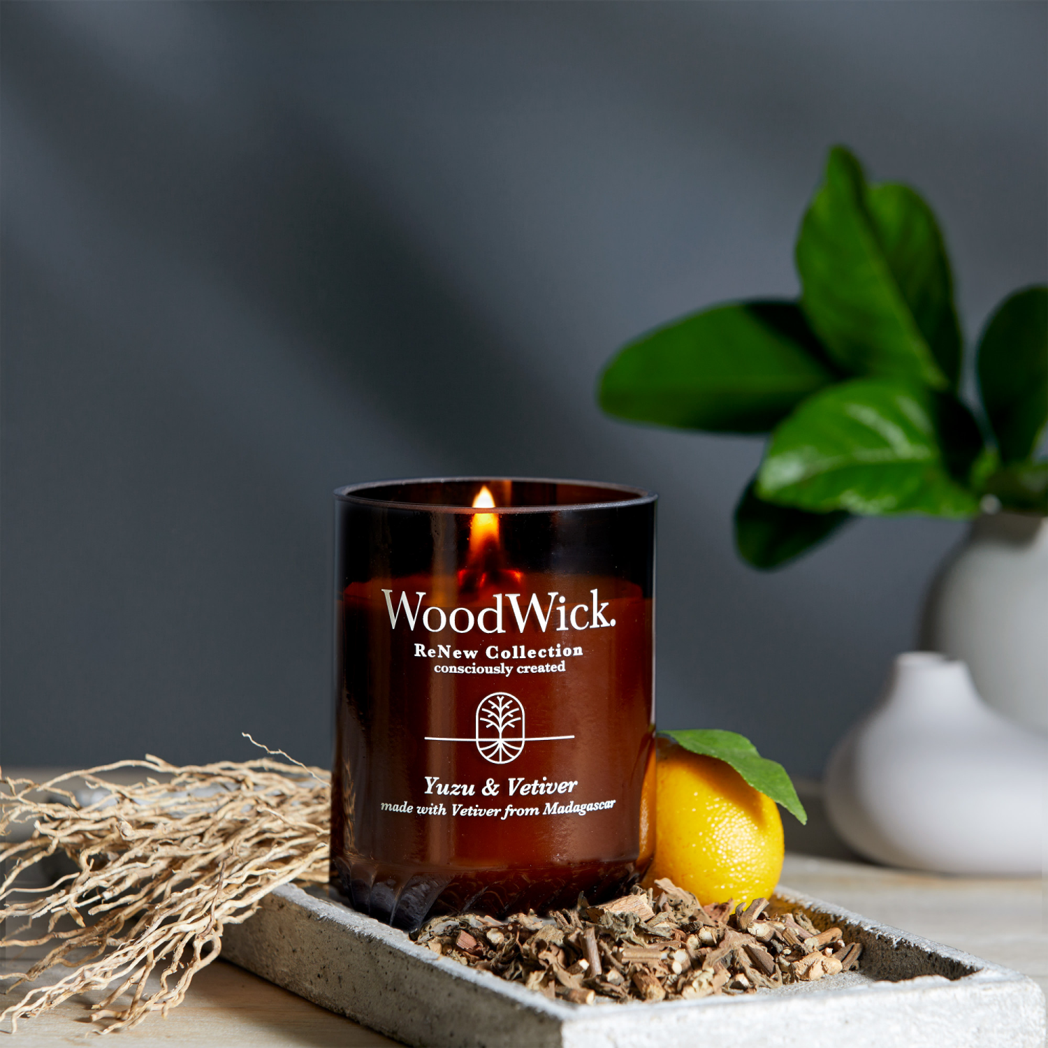 slide 3 of 4, WoodWick ReNew Collection Yuzu & Vetiver Candle 1 Each, 1 ct
