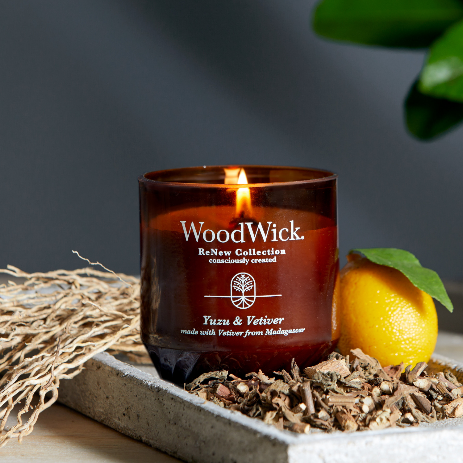 slide 2 of 3, WoodWick ReNew Collection Yuzu & Vetiver Candle 1 Each, 1 ct
