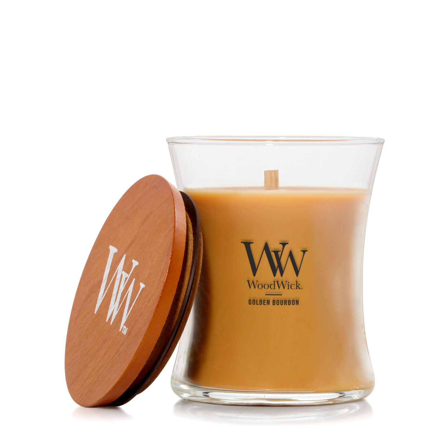 slide 2 of 4, Woodwick Medium Jar Candle Golden Bourbon 9.7 Oz., 9.7 oz