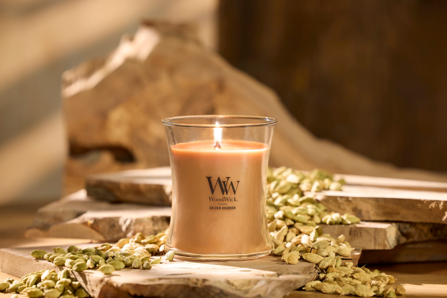 slide 4 of 4, Woodwick Medium Jar Candle Golden Bourbon 9.7 Oz., 9.7 oz