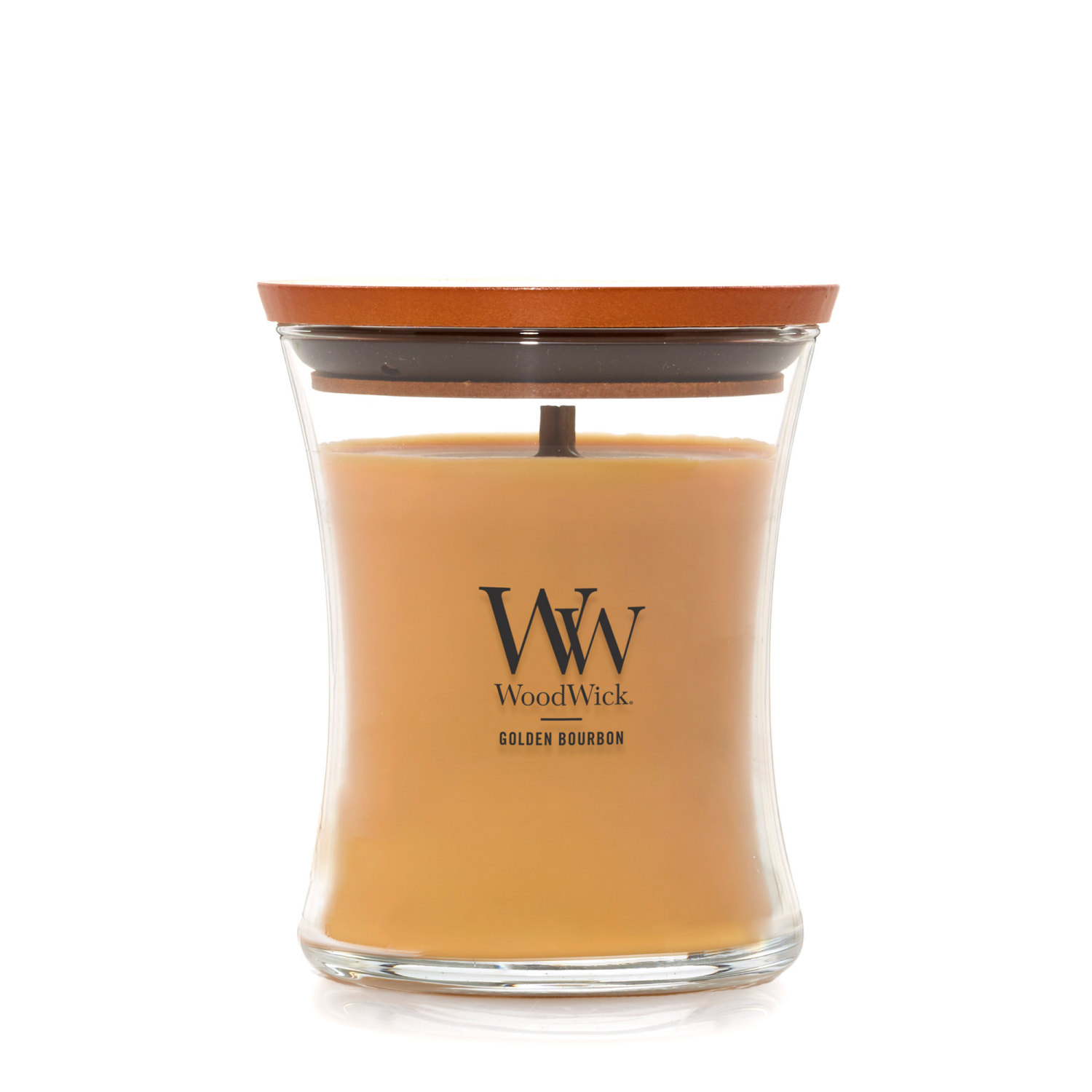 slide 1 of 4, Woodwick Medium Jar Candle Golden Bourbon 9.7 Oz., 9.7 oz