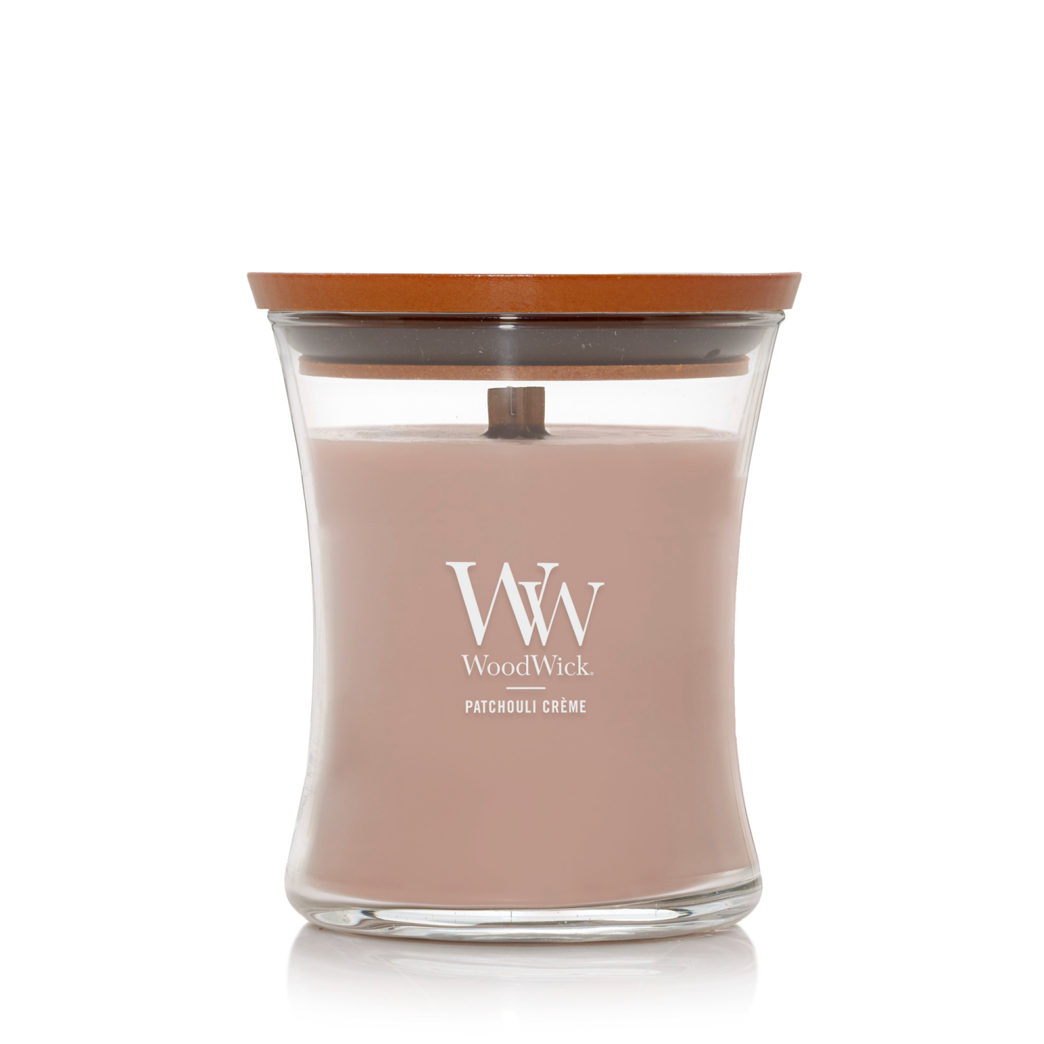slide 1 of 3, Woodwick Medium Jar Candle Patchouli Crème 9.7 Oz., 9.7 oz