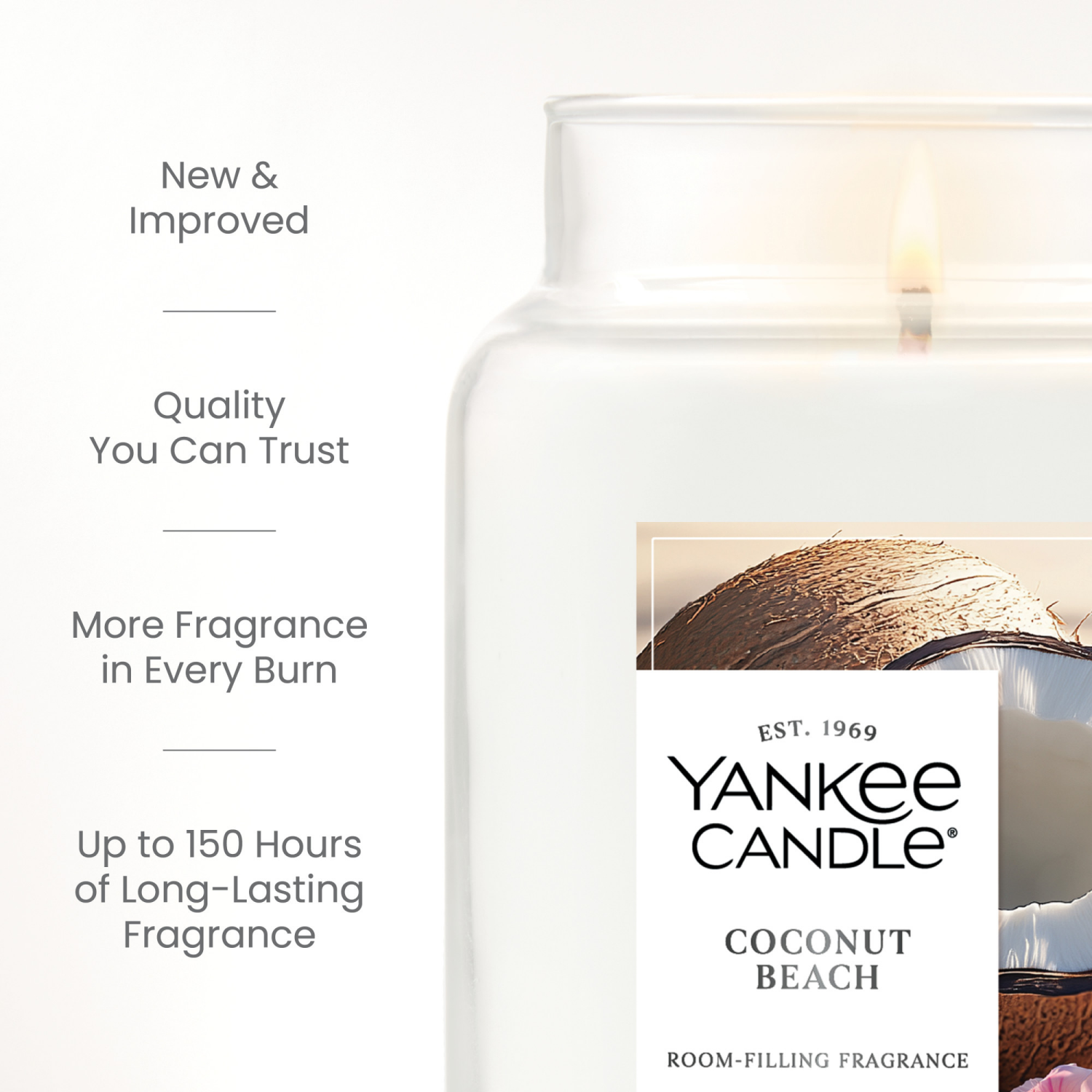 slide 5 of 5, Yankee Candle Coconut Beach Scented Candle, 22oz Large Jar with up to 150 Hour Burn Time, Great for gifting, Birthdays, 1 ct