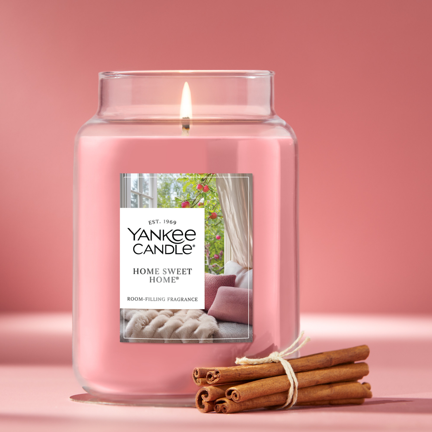 slide 2 of 5, Yankee Candle Large Jar Scented Candle with up to 150 Hour Burn Time, Premium Plant Wax Blend for Consistent Burn, 22 oz Jar Candle with Room Filling Fragrance, Home Sweet Home, 22 oz
