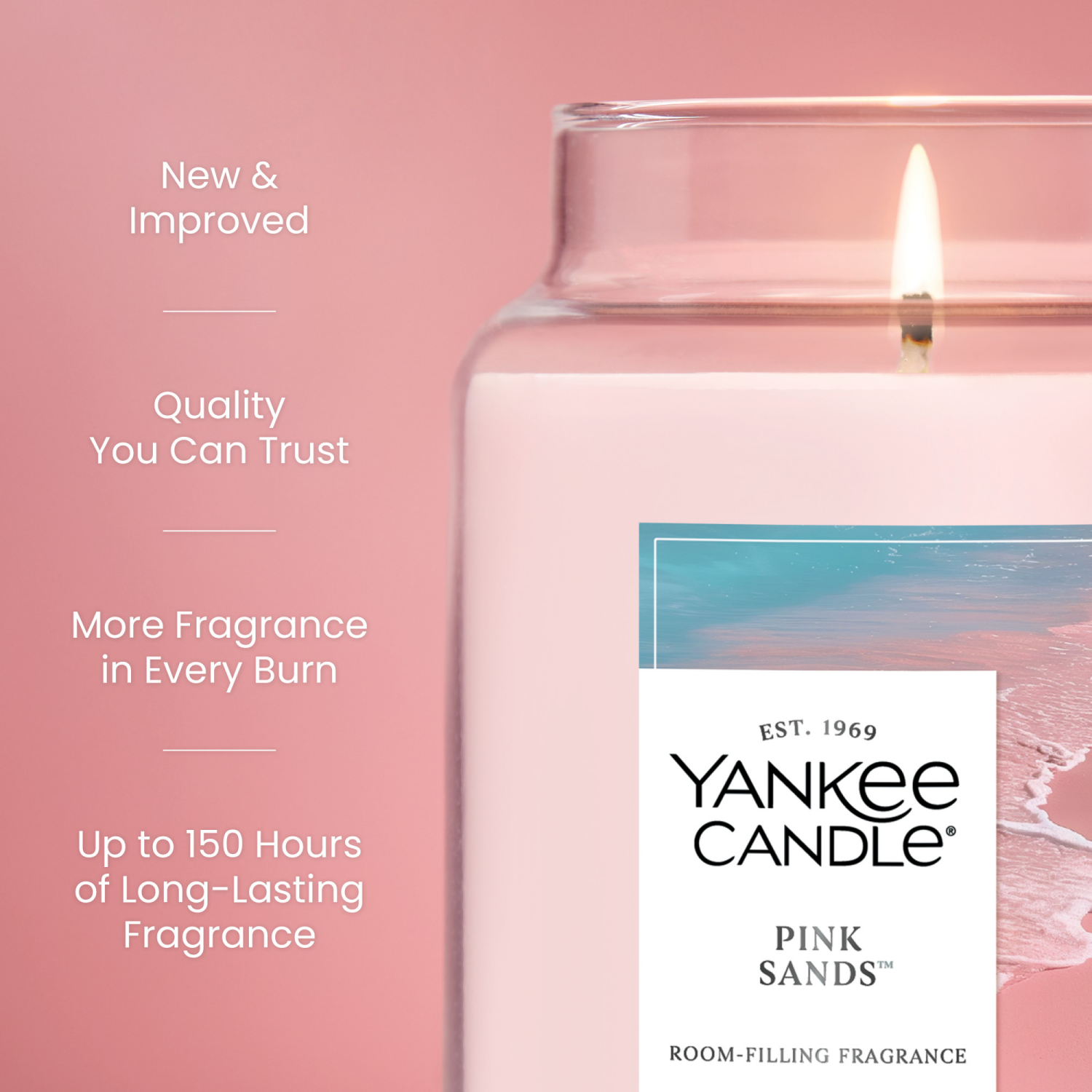 slide 5 of 5, Yankee Candle Pink Sands Scented Candle, 22oz Large Jar with up to 150 Hour Burn Time, Great for gifting, Birthdays, 1 ct
