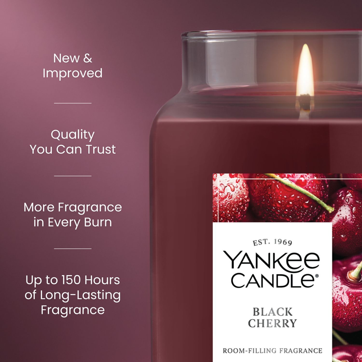 slide 5 of 5, Yankee Candle Large Jar Black Cherry 22 Oz., 22 oz