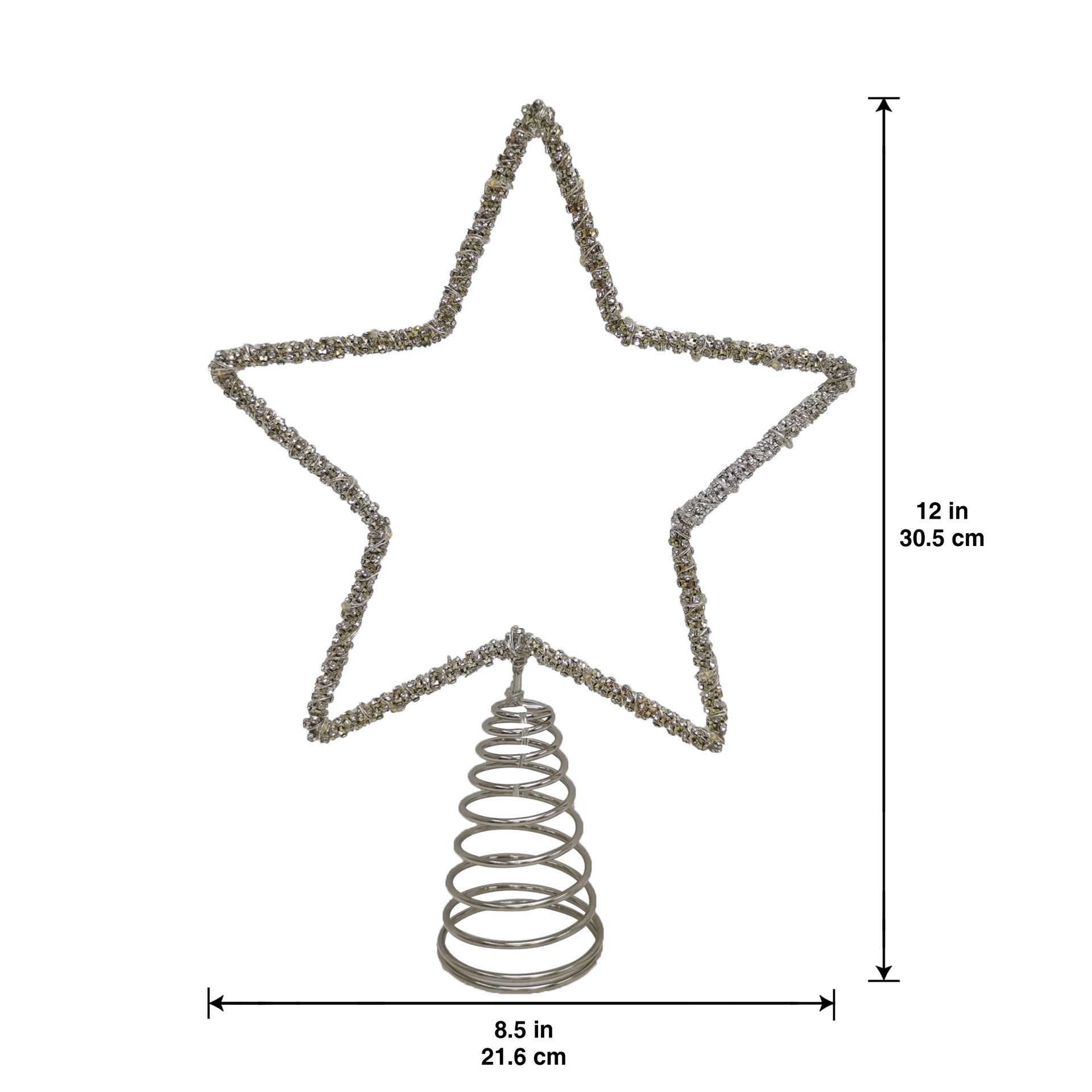 slide 3 of 4, 12" Silver Rhinestone Star Lighted Tree Topper By Ashland, 12 in