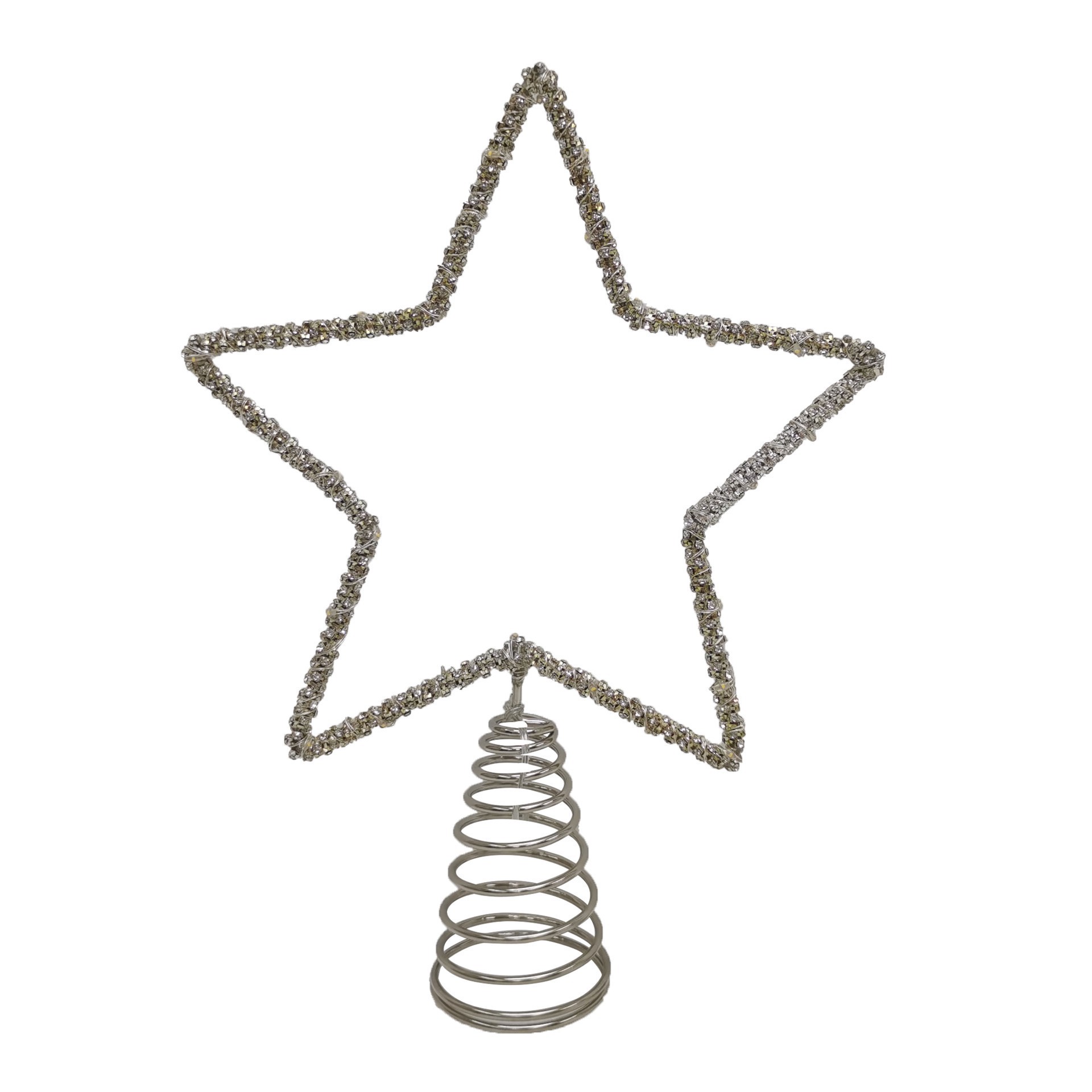 slide 2 of 4, 12" Silver Rhinestone Star Lighted Tree Topper By Ashland, 12 in