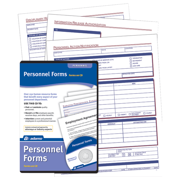 slide 1 of 1, Adams Employee Personnel Forms, Cd, 1 ct
