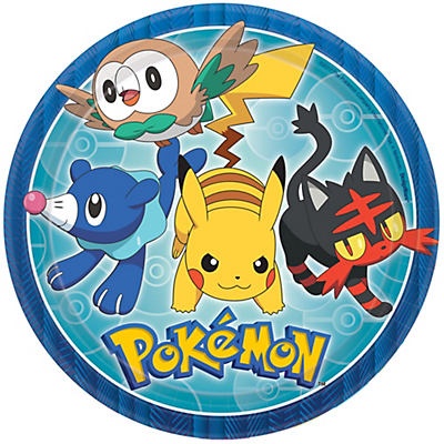 slide 1 of 1, Amscan Pokemon Round Paper Plates 9 in, 8 ct