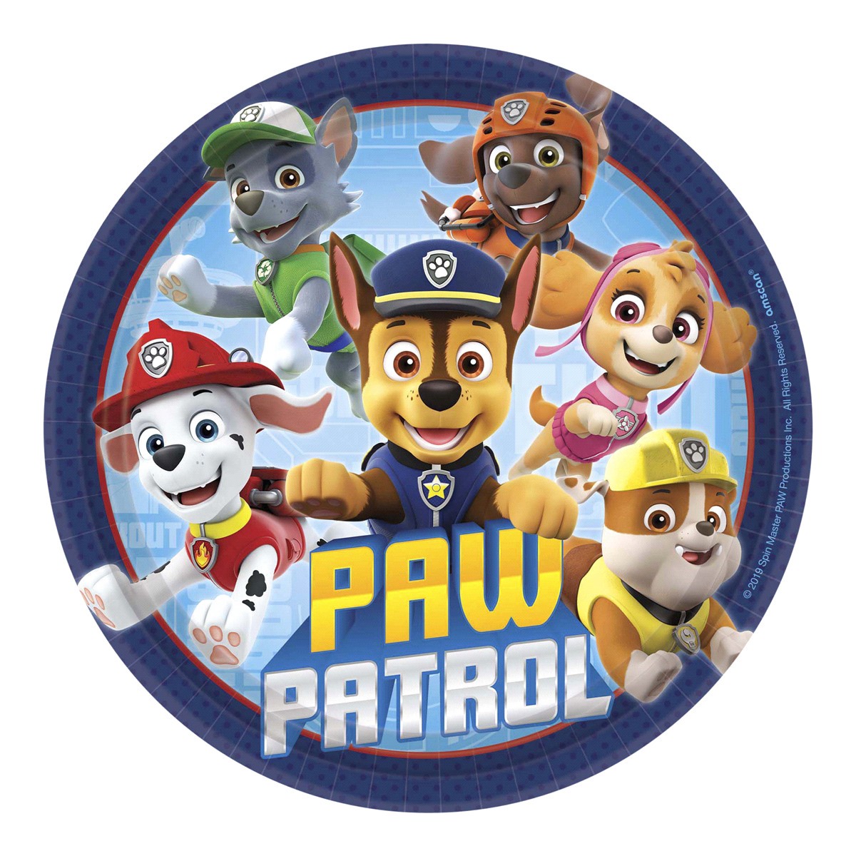slide 1 of 1, Paw Patrol 7" Round Plate, 8 ct