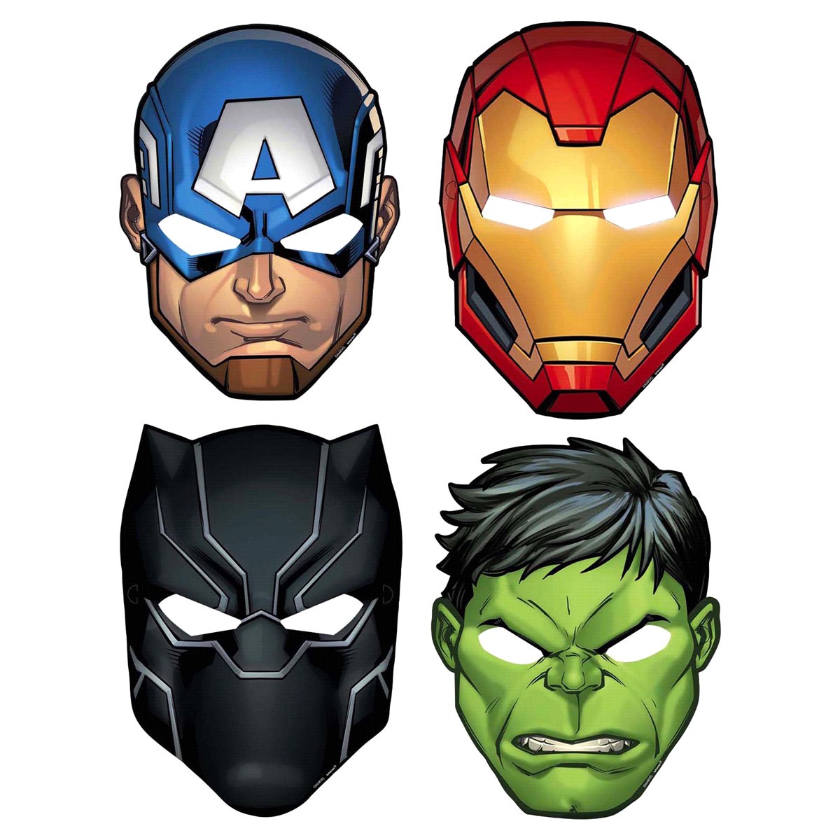 slide 1 of 1, Marvel Powers Unite Avengers Paper Masks, 8 ct