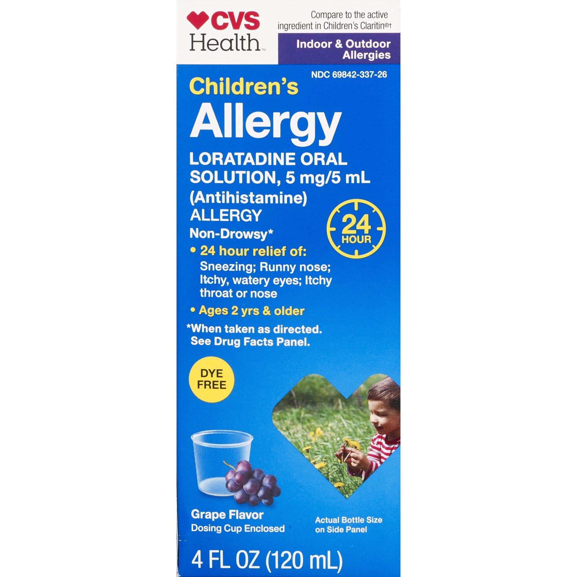 slide 1 of 1, CVS Health Children's Loratadine Oral Solution 5 Mg/5 Ml, Allergy Relief, 4 Oz, 4 oz