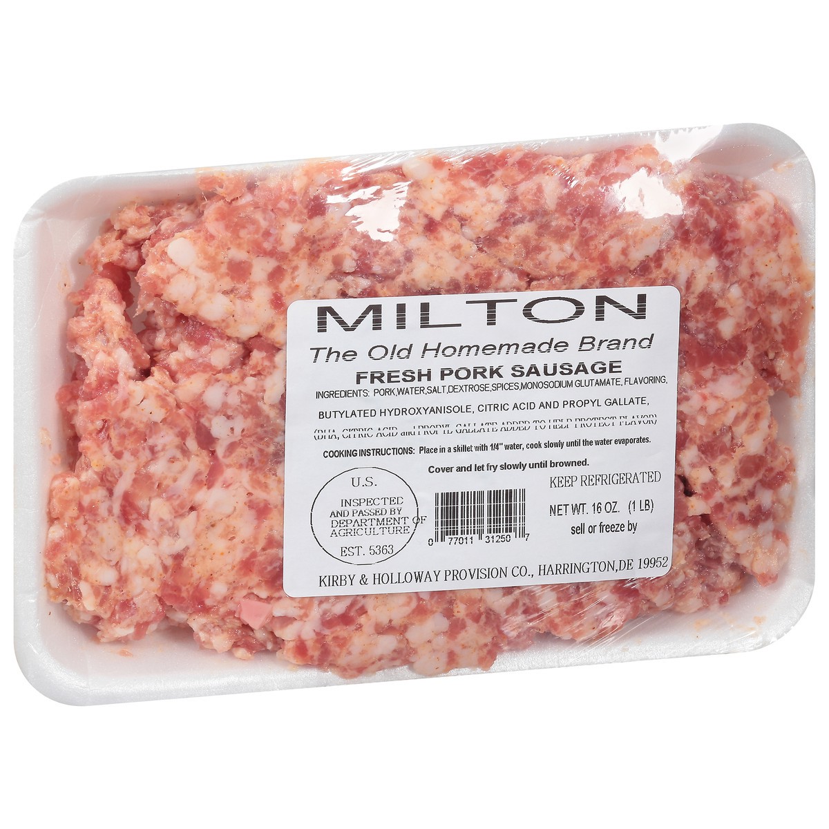 slide 5 of 9, Milton's Fresh Pork Sausage 16 oz, 16 oz